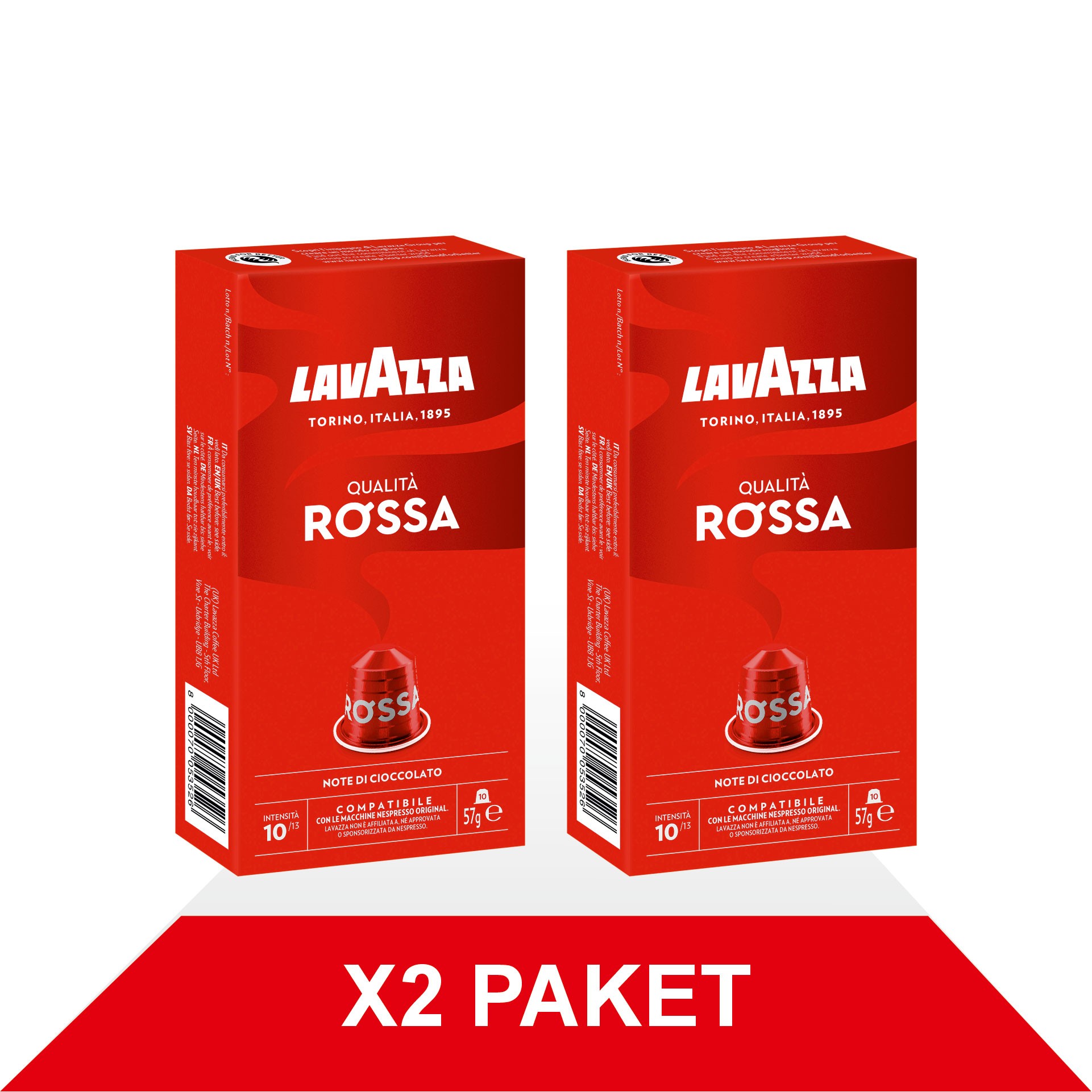 Qualità Rossa 57gr Nespresso® Uyumlu Alüminyum Kapsül x2