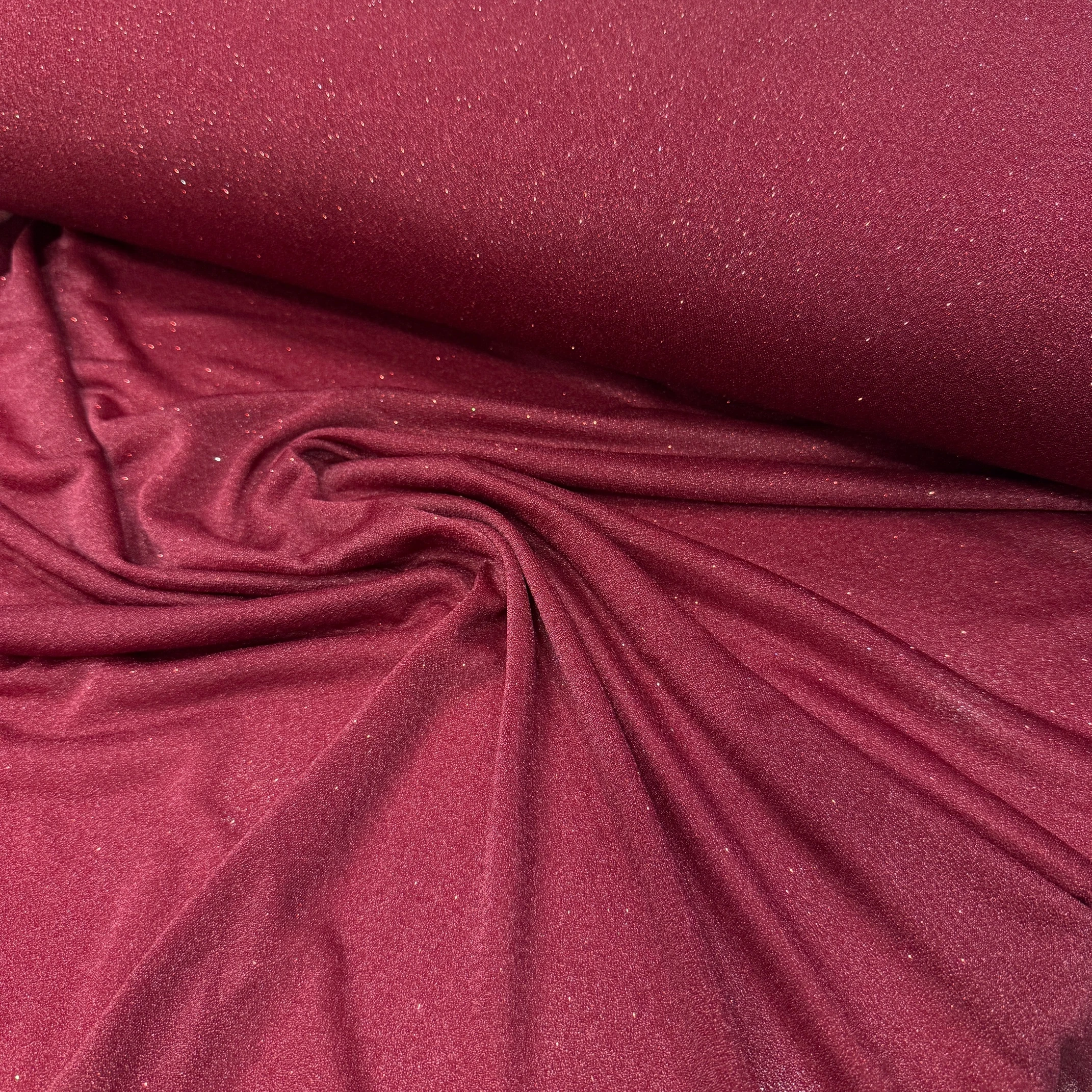 Simli Şifon Kumaş – Abiye, Elbise, Şal ve Başörtüsü İçin Işıltılı Kumaş - Bordo