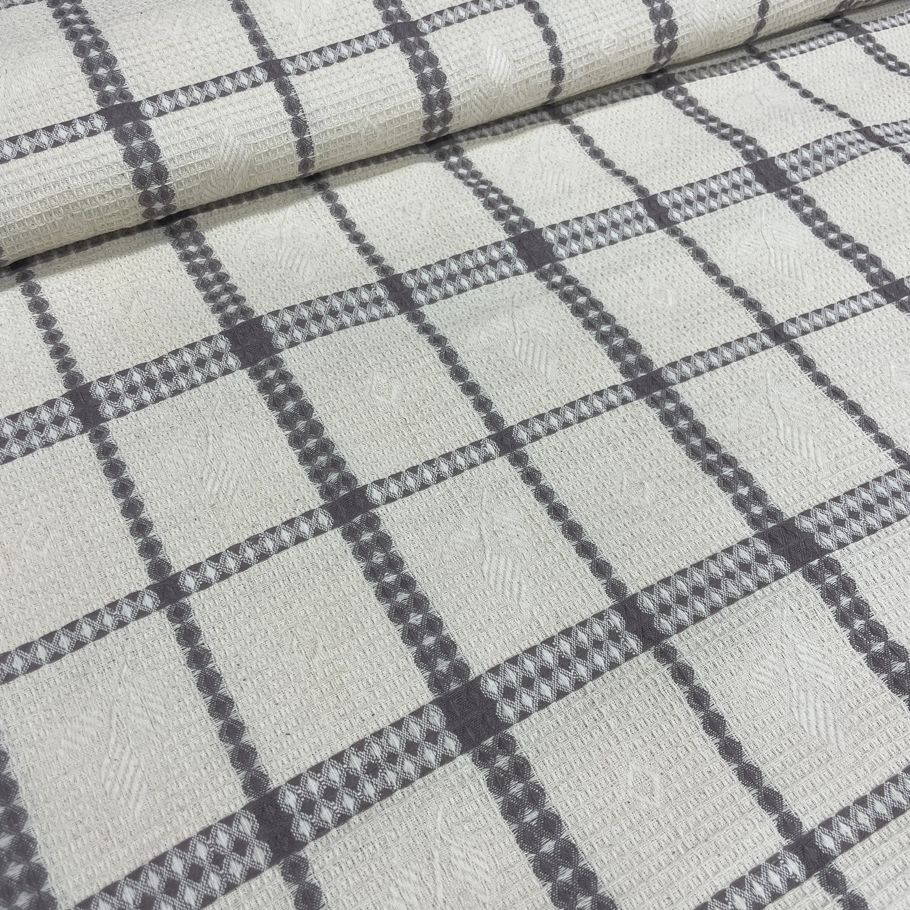 Buldan Pamuklu Pike Kumaşı - Kahverengi