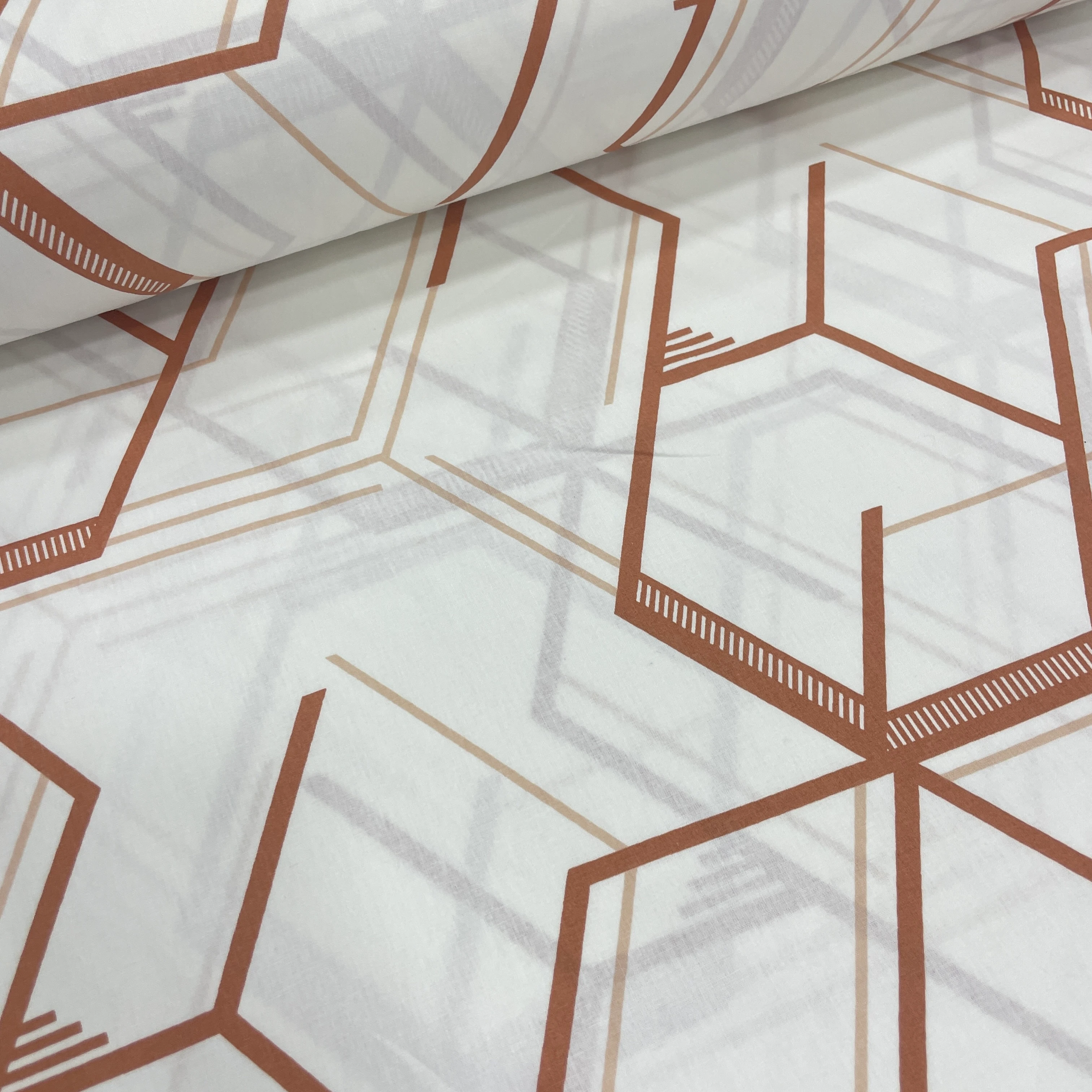 Hexa Line Nevresim ve Çarşaflık Poplin Kumaş - v5