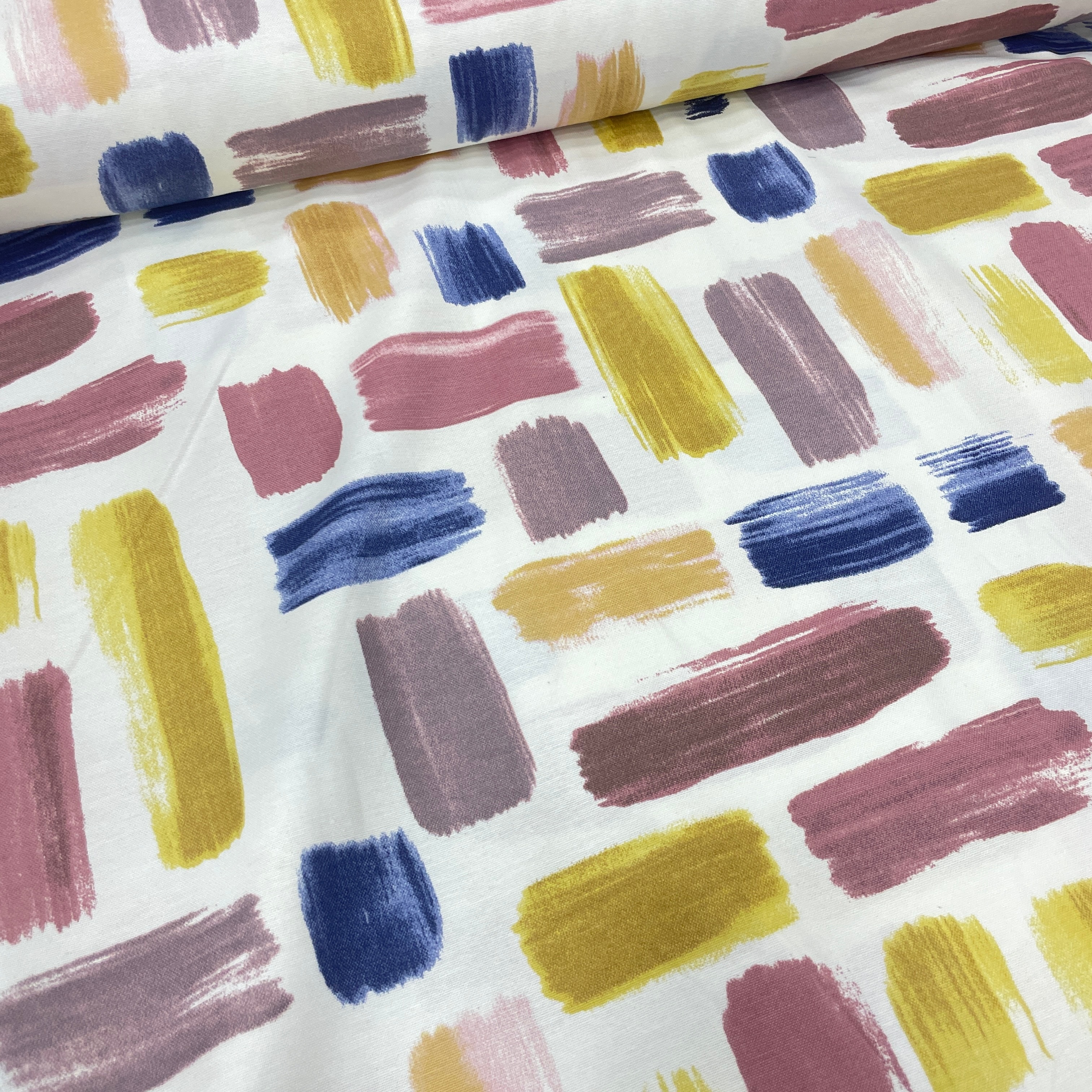 Fırça Desen Duck Keten Kumaş – Döşemelik, Perdelik ve Masa Örtülük Kumaş - Viyolet