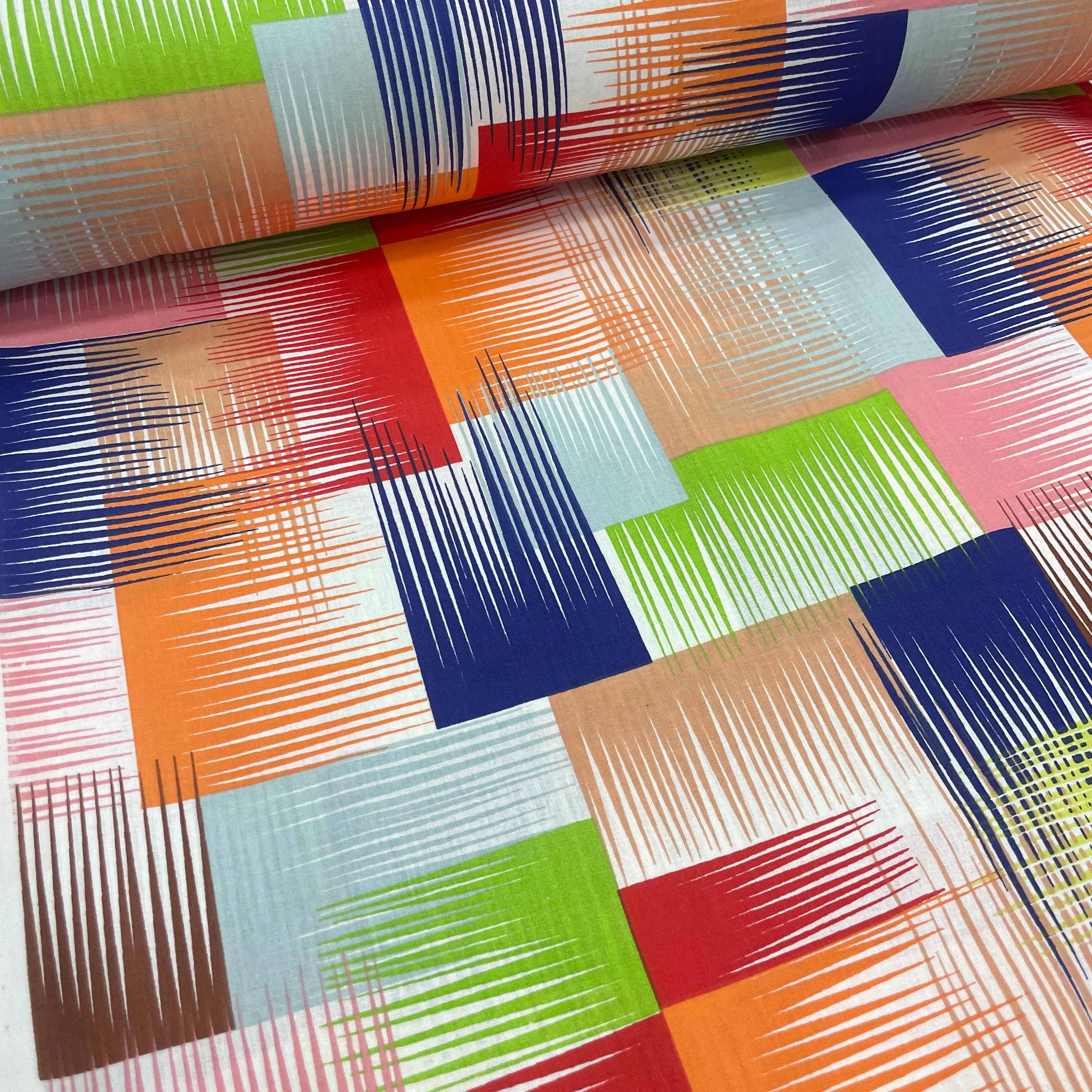 Linear Patch Nevresim ve Çarşaflık Poplin Kumaş - v1