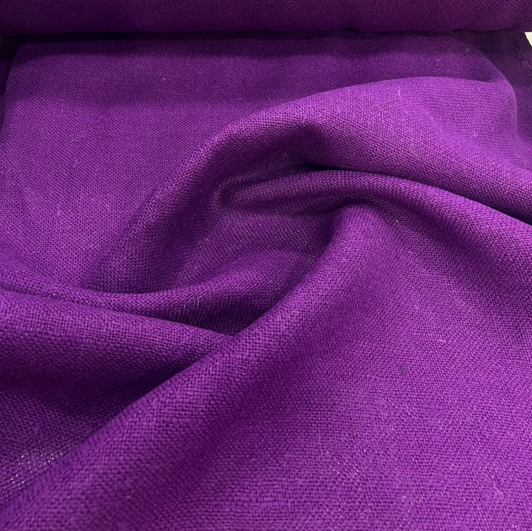 Renkli Ham Jüt (Çuval) Kumaş - Mor