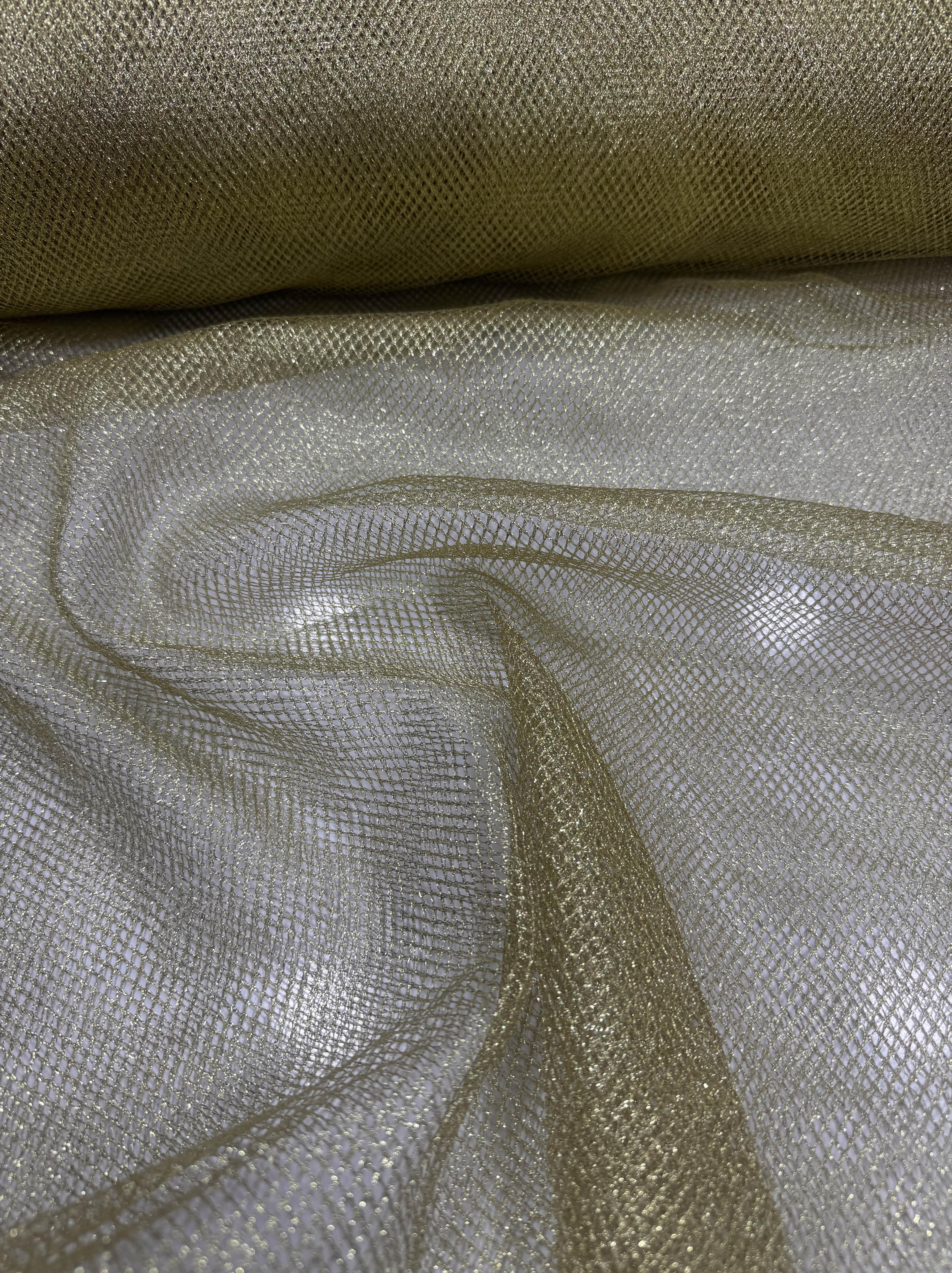 KAFES FİLE KUMAŞ EN 150cm - ALTIN SİMLİ