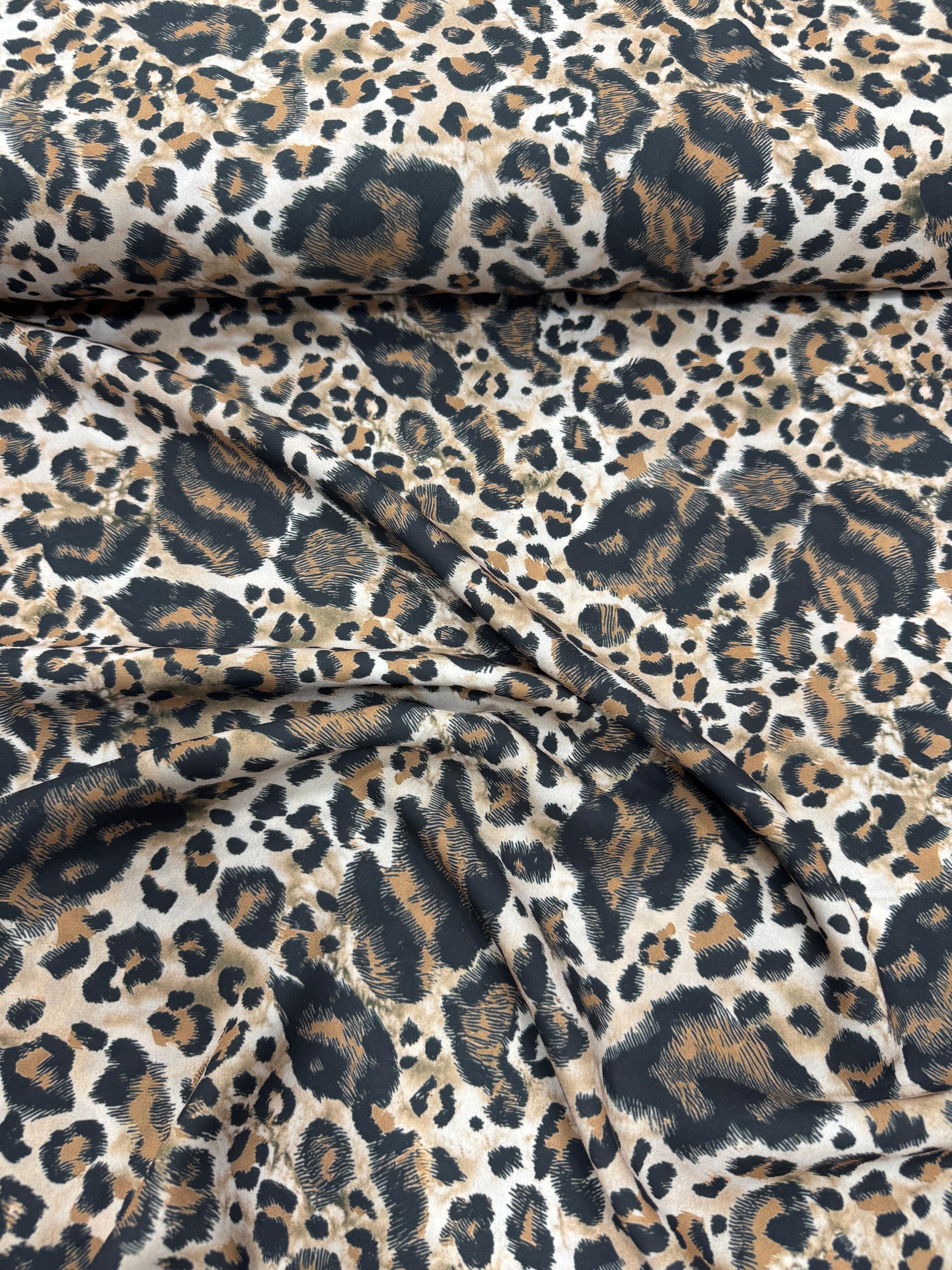 DESENLİ KREP KUMAŞ - LEOPAR KREP DESEN 2