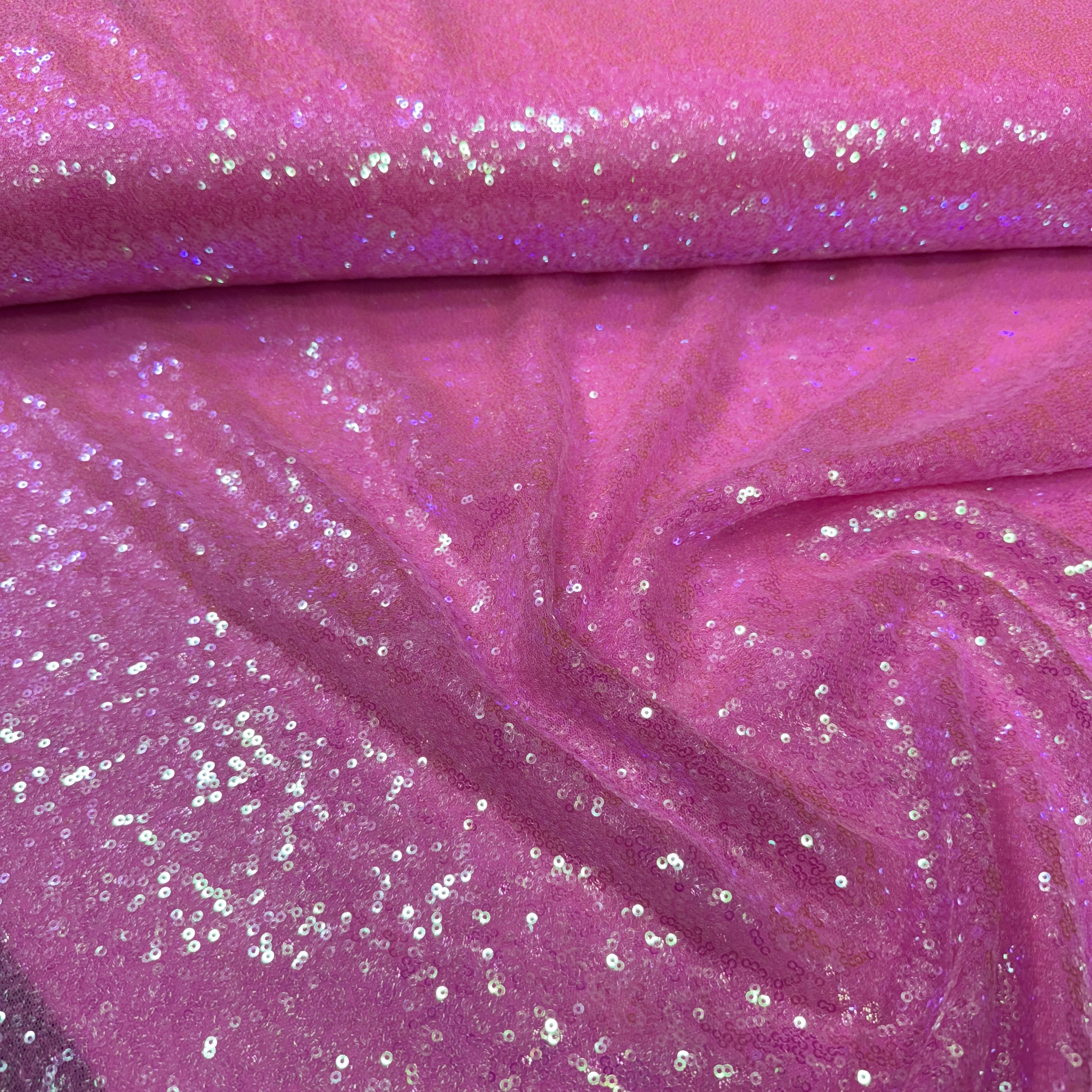 3MM Sedef Pul Payet Kumaş - Fuşya