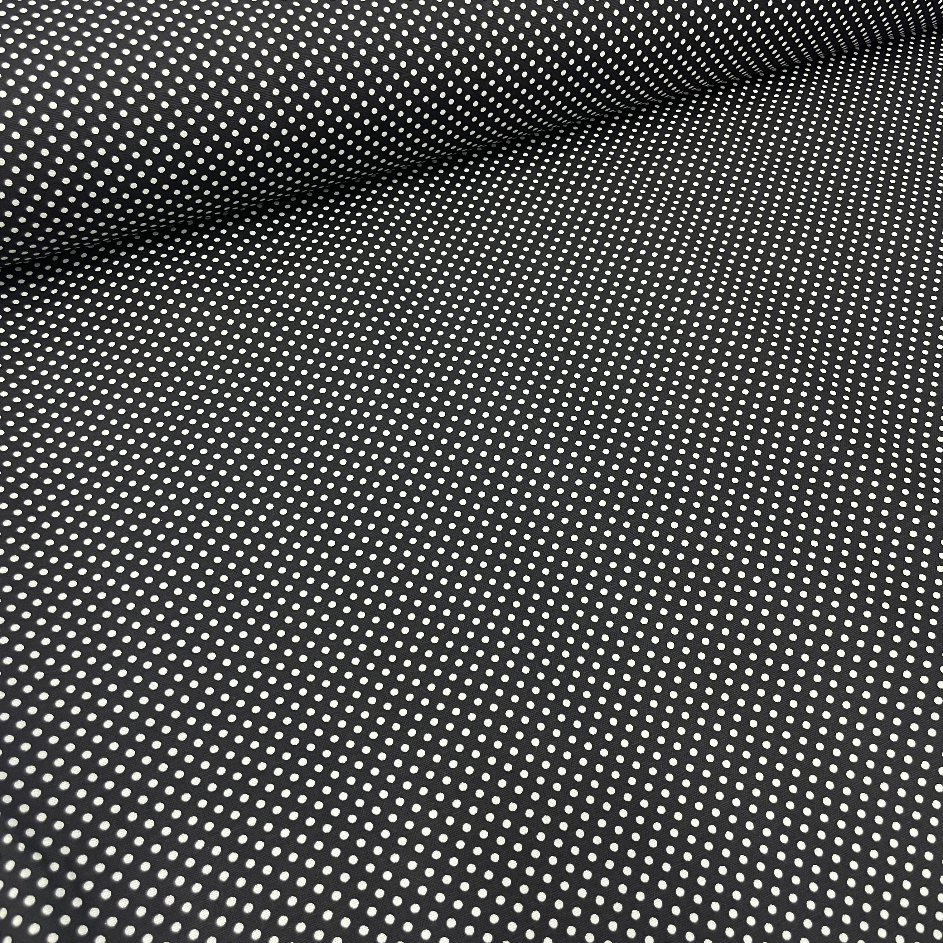 Minik Puantiyeli Duck Keten Kumaş – Döşemelik, Perdelik ve Masa Örtülük Kumaş - Siyah