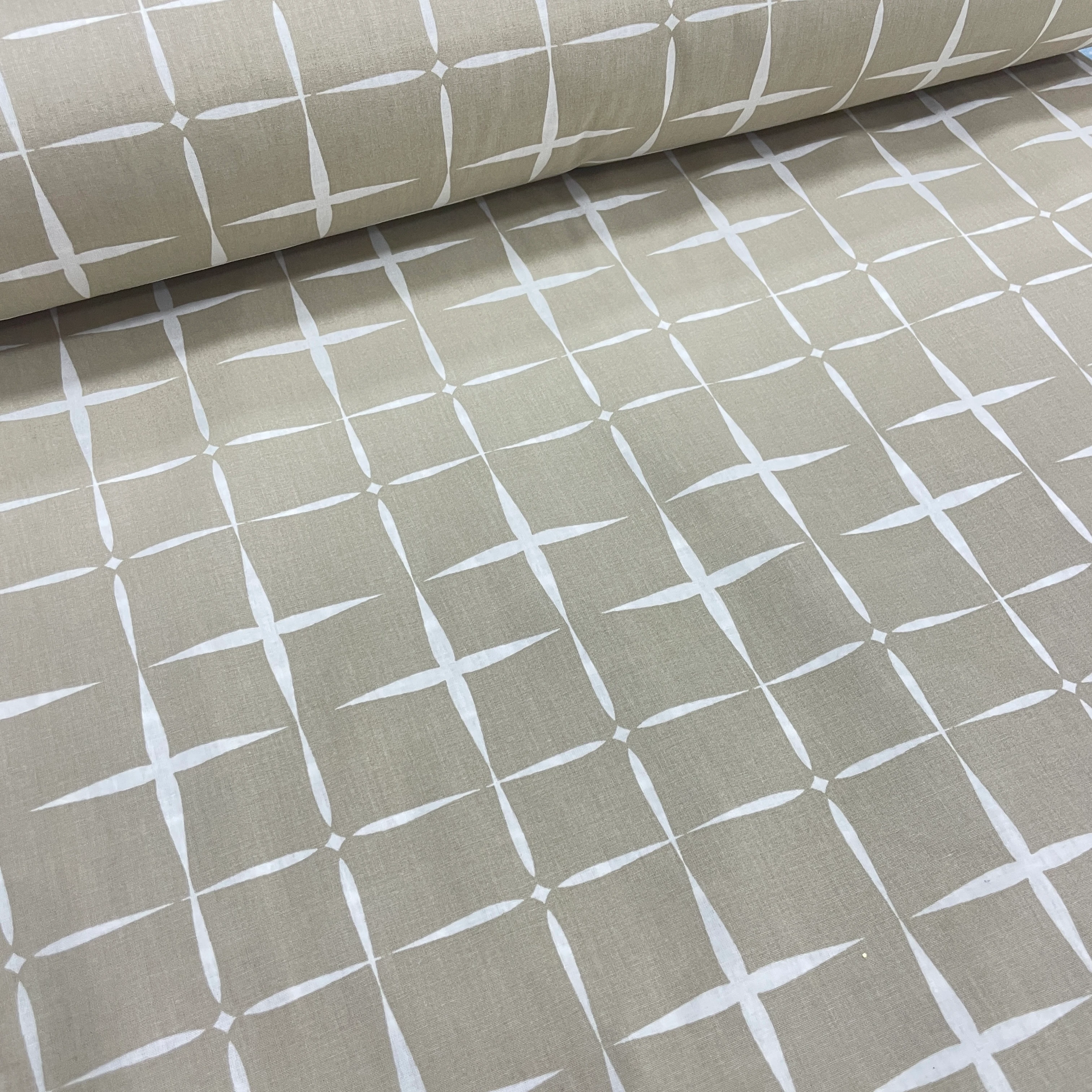 Cross Grid Nevresim ve Çarşaflık Poplin Kumaş - v1