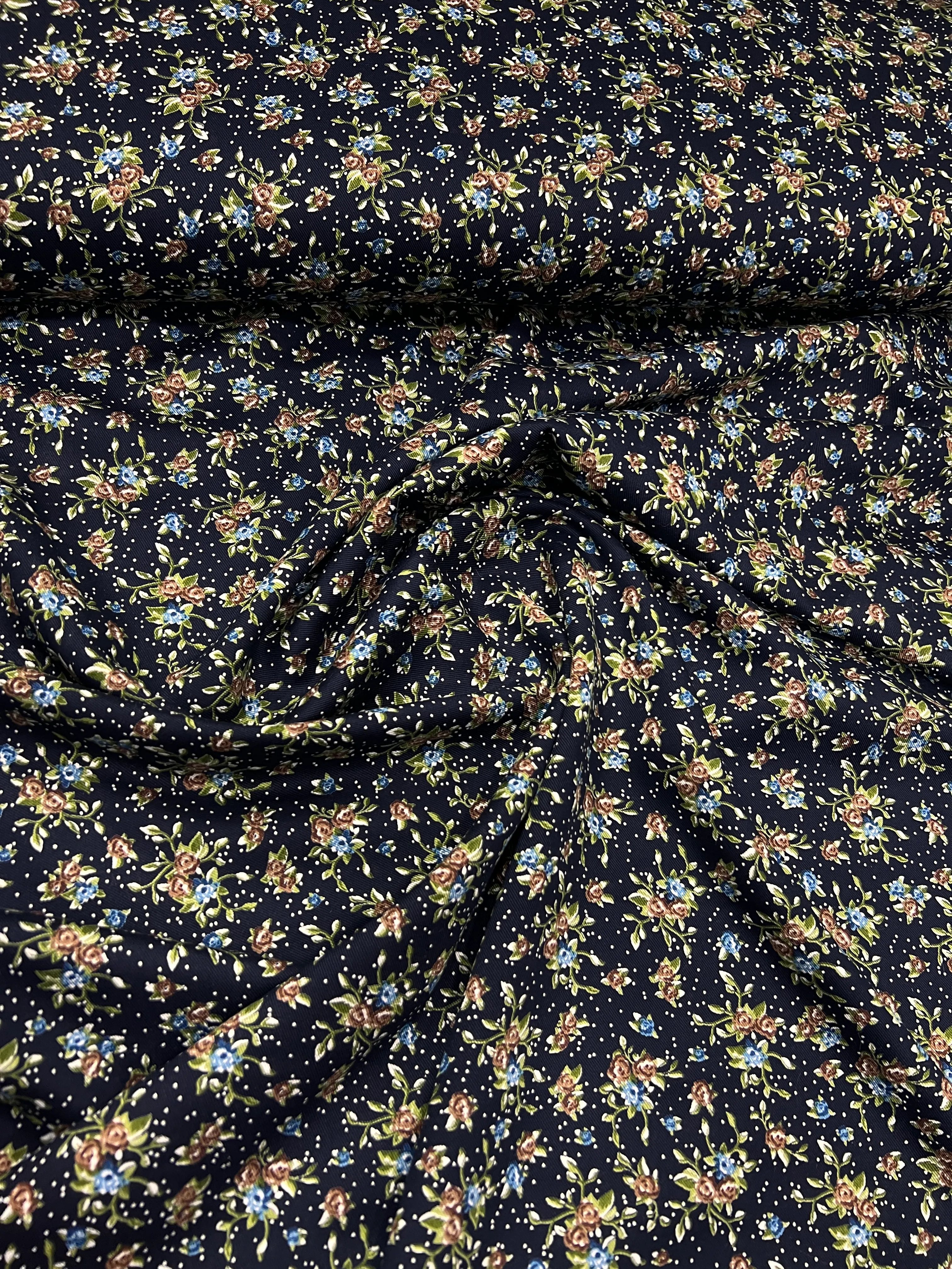 SİYAH MAVİ ÇITIR ÇİÇEKLİ