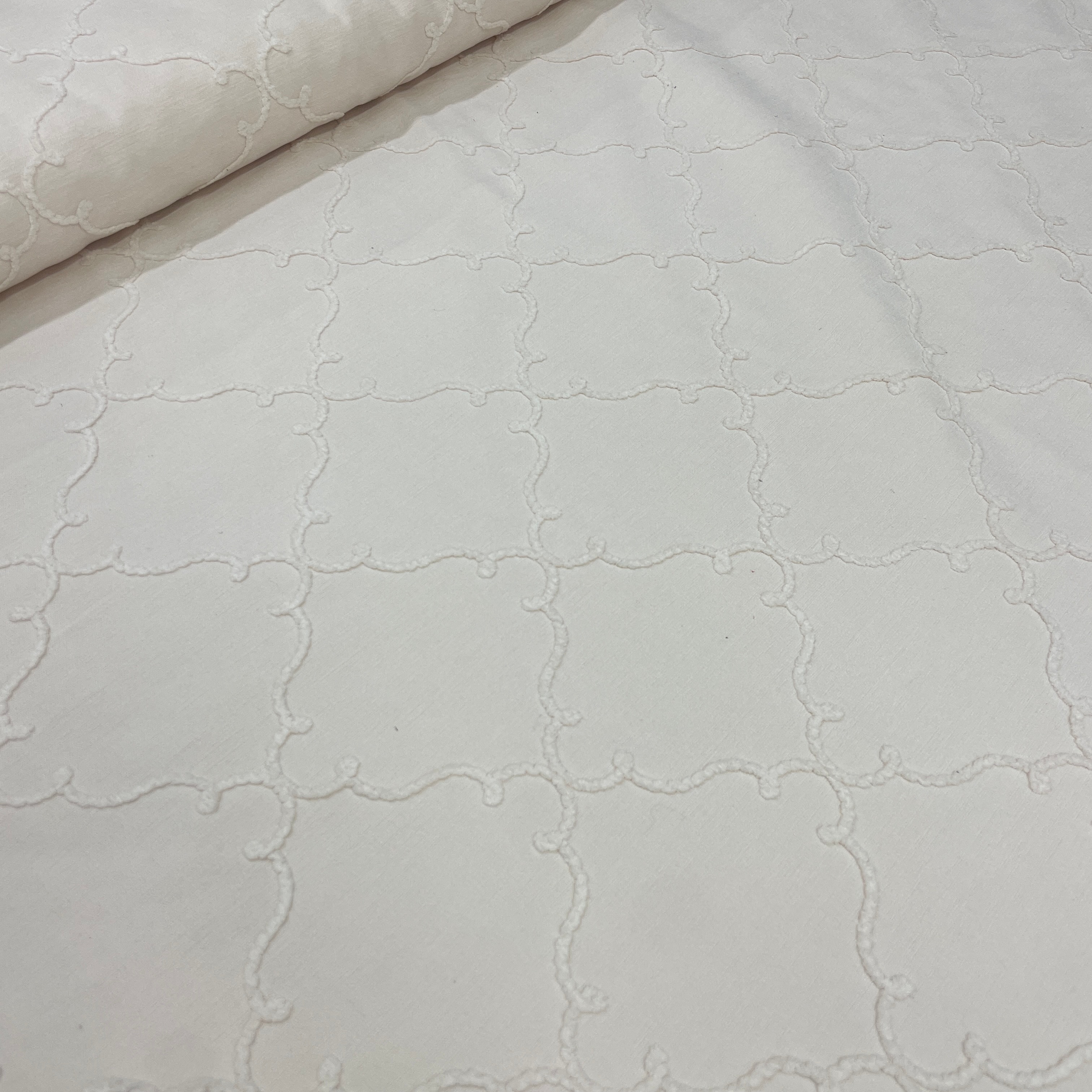 Hera Şönil Pike Kumaşı - 240cm Genişlik, Yatak Örtüsü, Koltuk Örtüsü - Krem