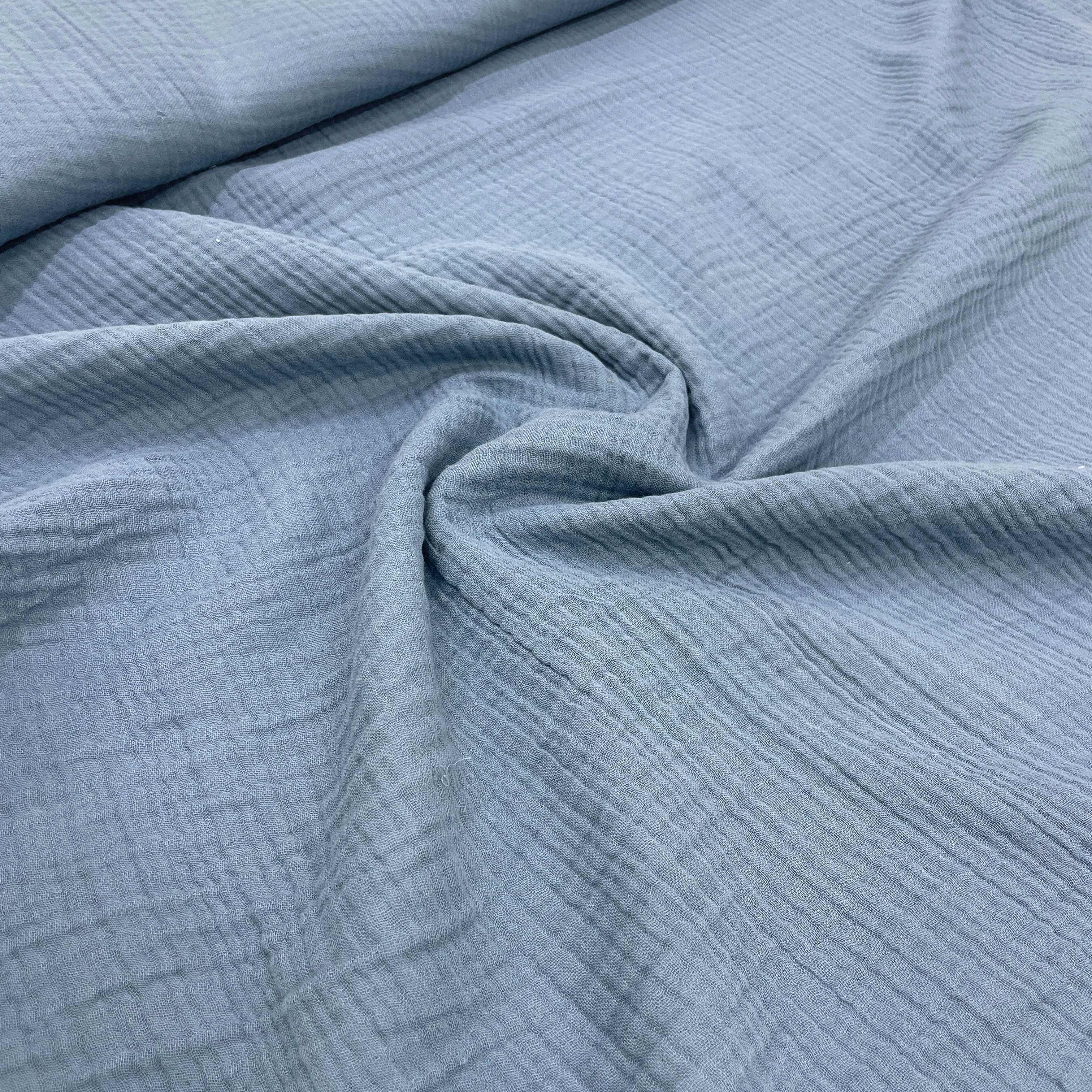 4 Katlı Düz Renk Multi Müslin Kumaş  - İndigo Mavi