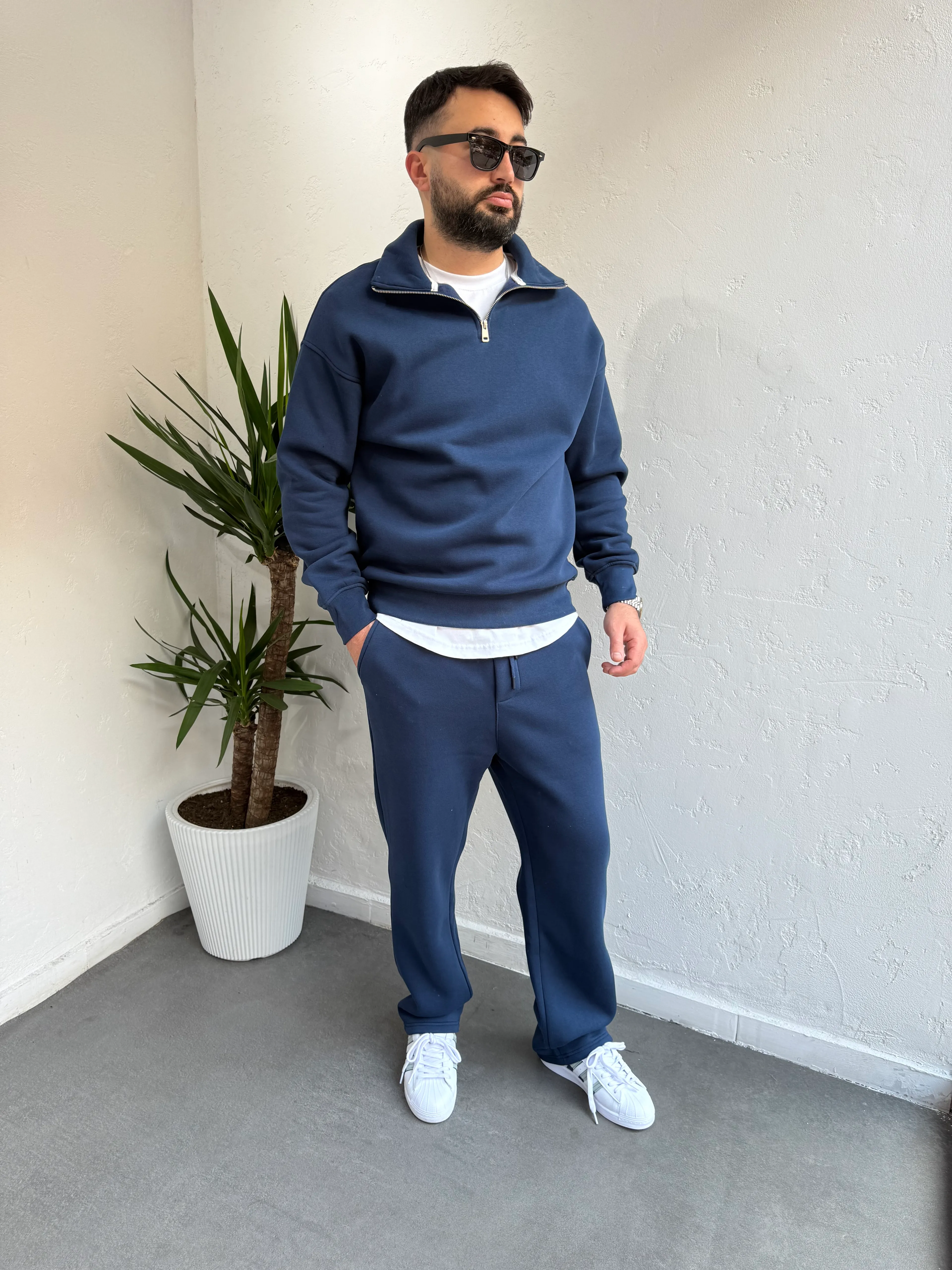 Lenasso Premium Fermuarlı Baggy Eşofman Takımı Lacivert