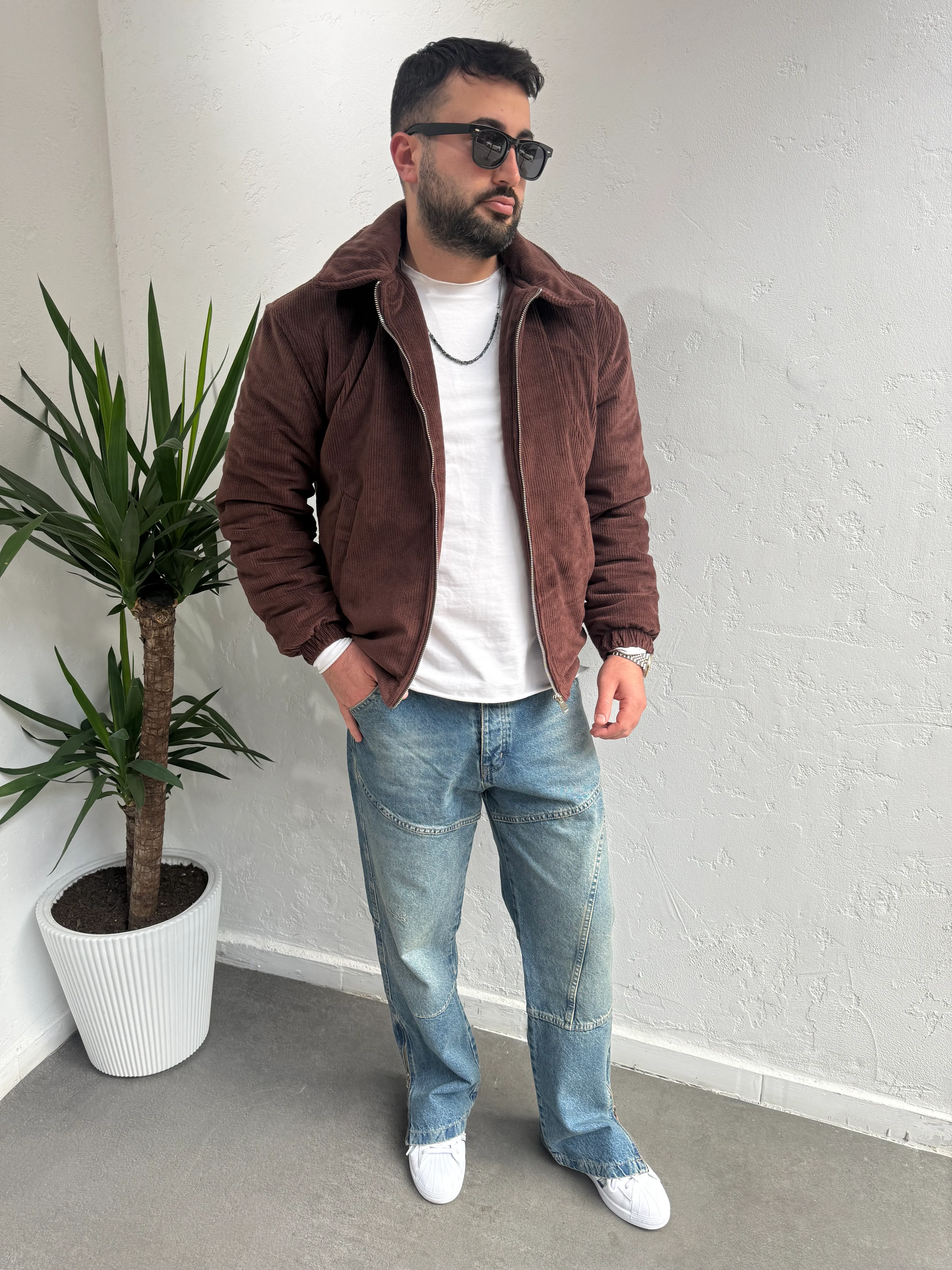 Zr Model Slim Fit Kadife Mont Kahve