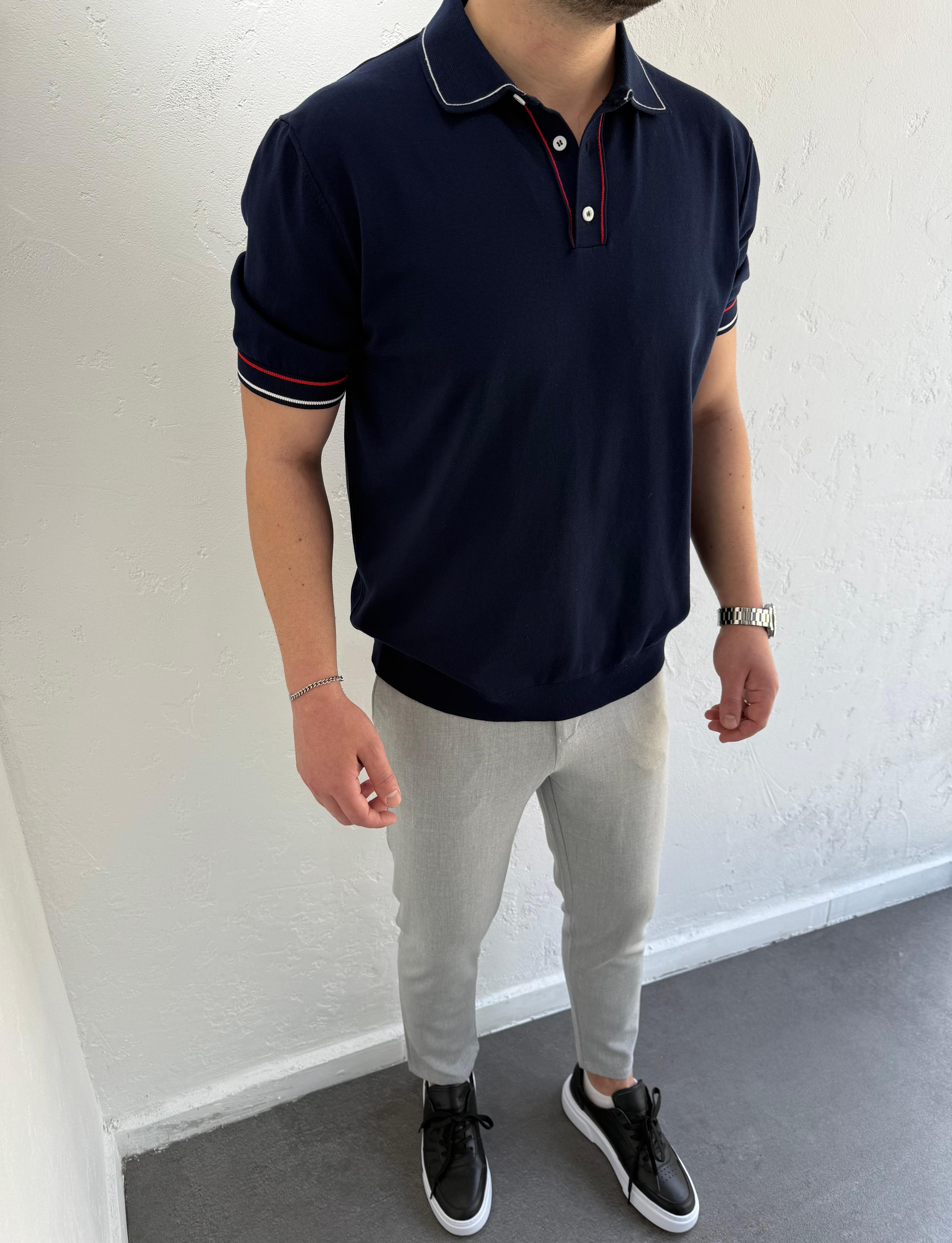 2512 Triko Polo Yaka Tshirt Lacivert