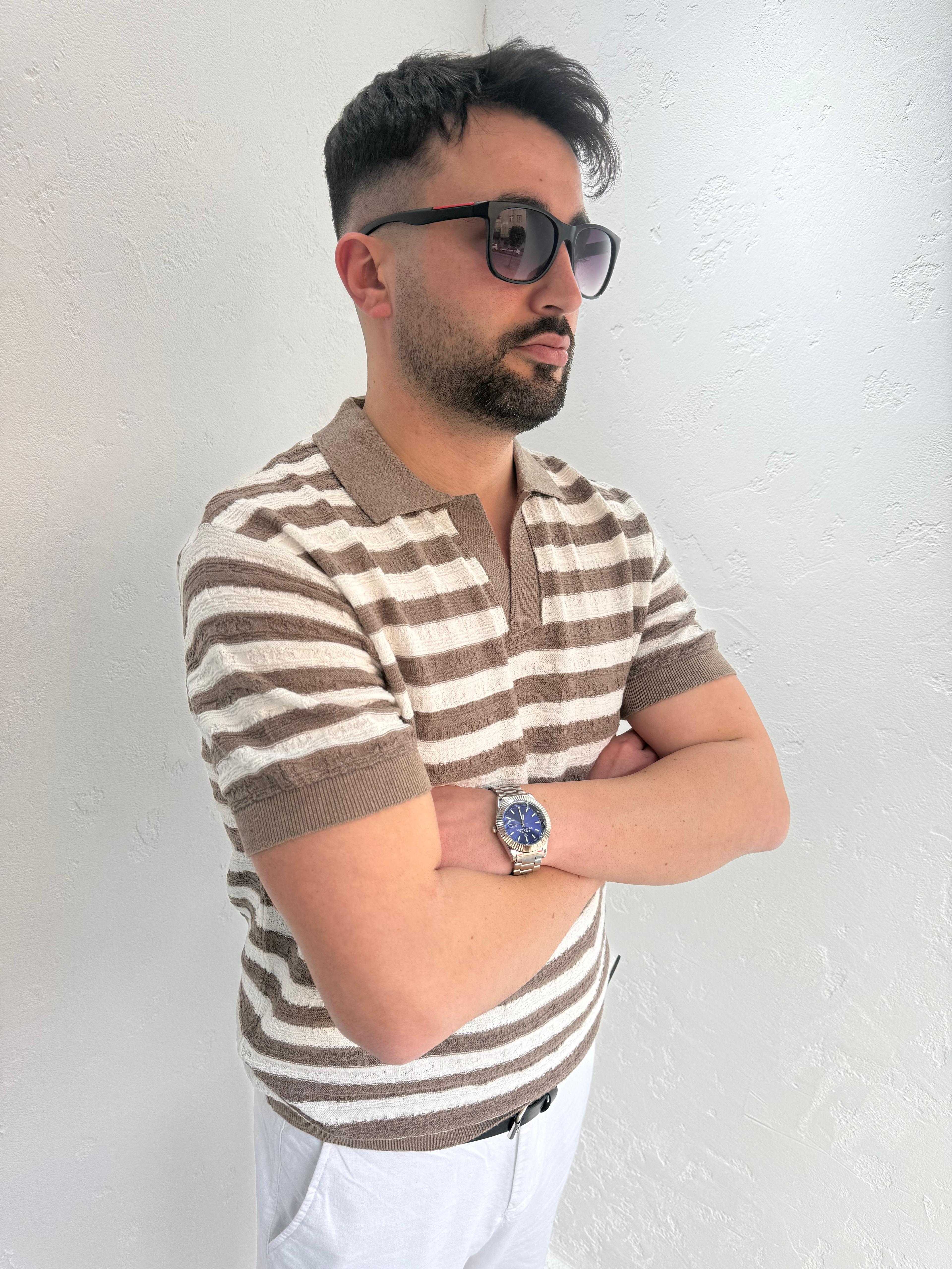 Figo Triko Polo Yaka Tshirt Gri