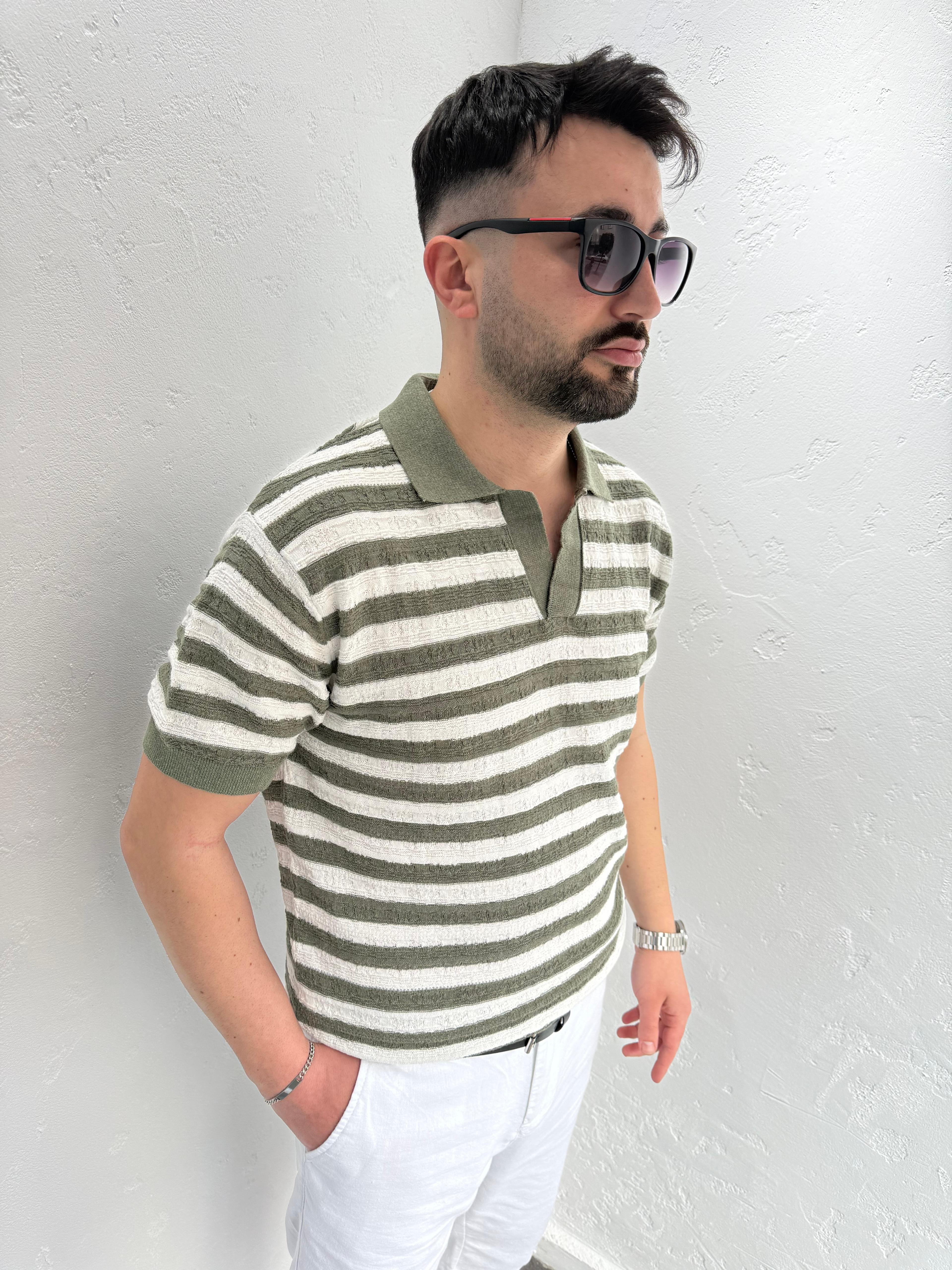 Figo Triko Polo Yaka Tshirt Haki