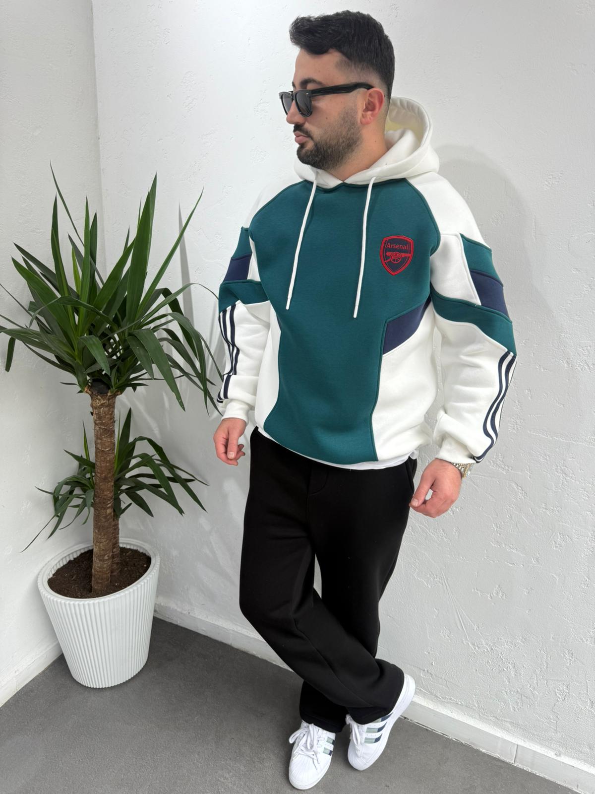 Oversize Arsenal Sweat Petrol Beyaz