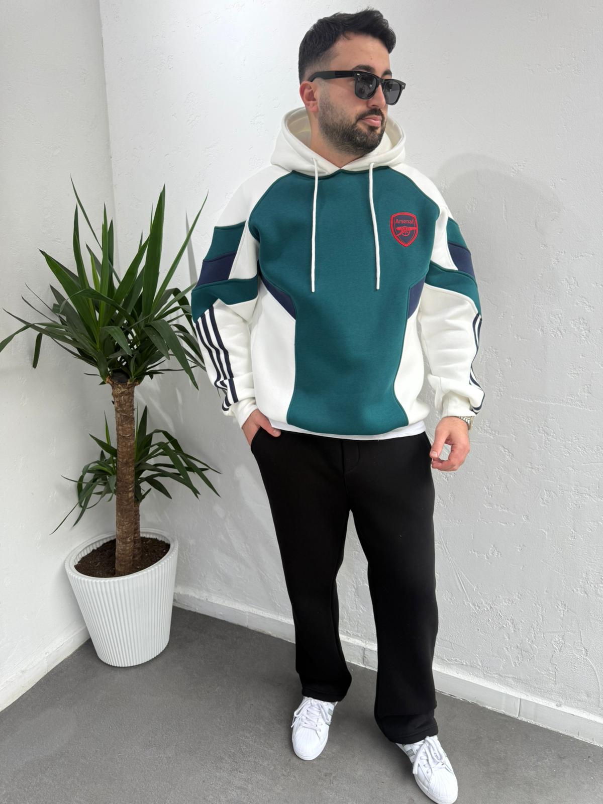 Oversize Arsenal Sweat Petrol Beyaz