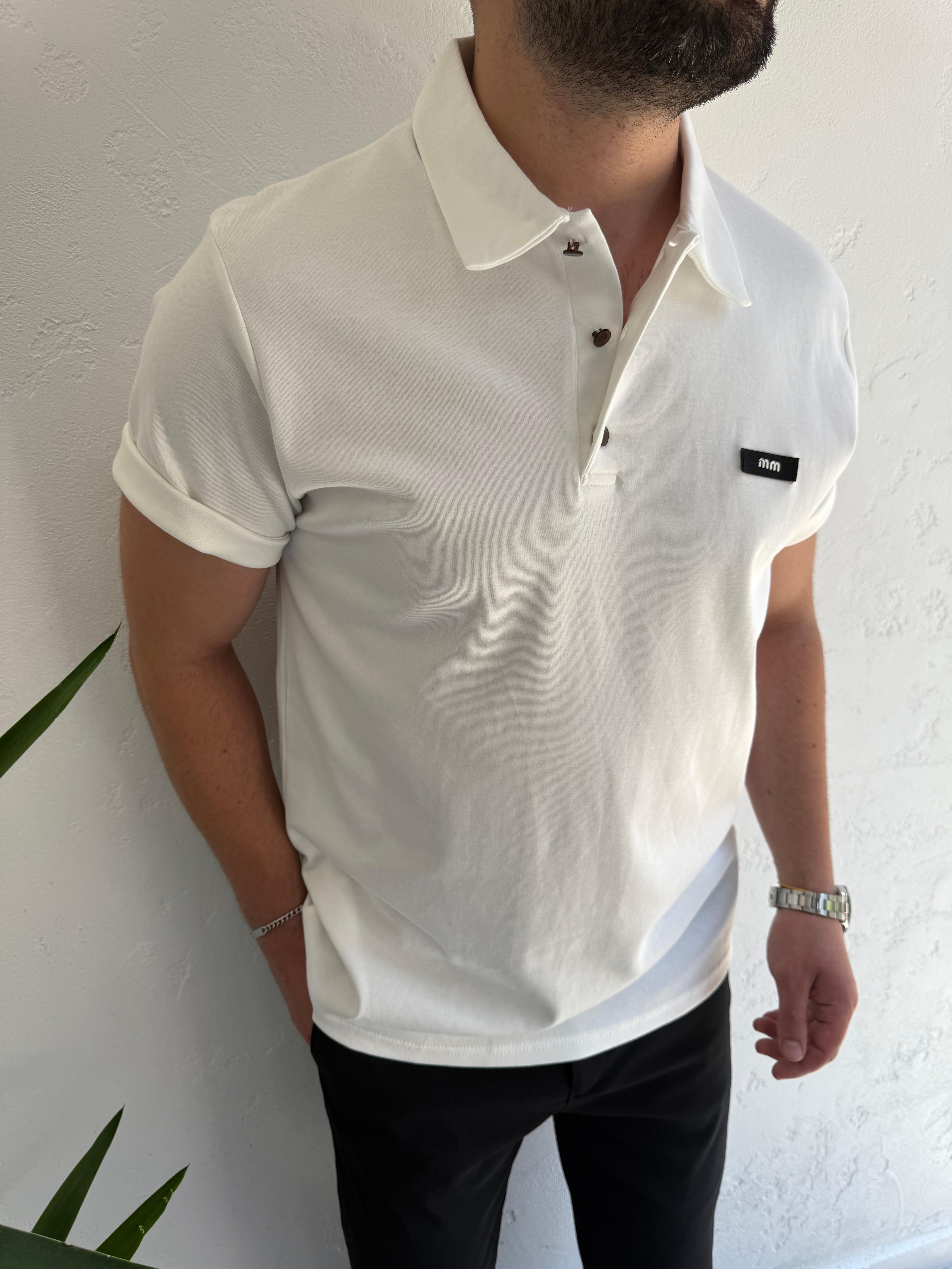 MM Polo Yaka Tshirt Beyaz