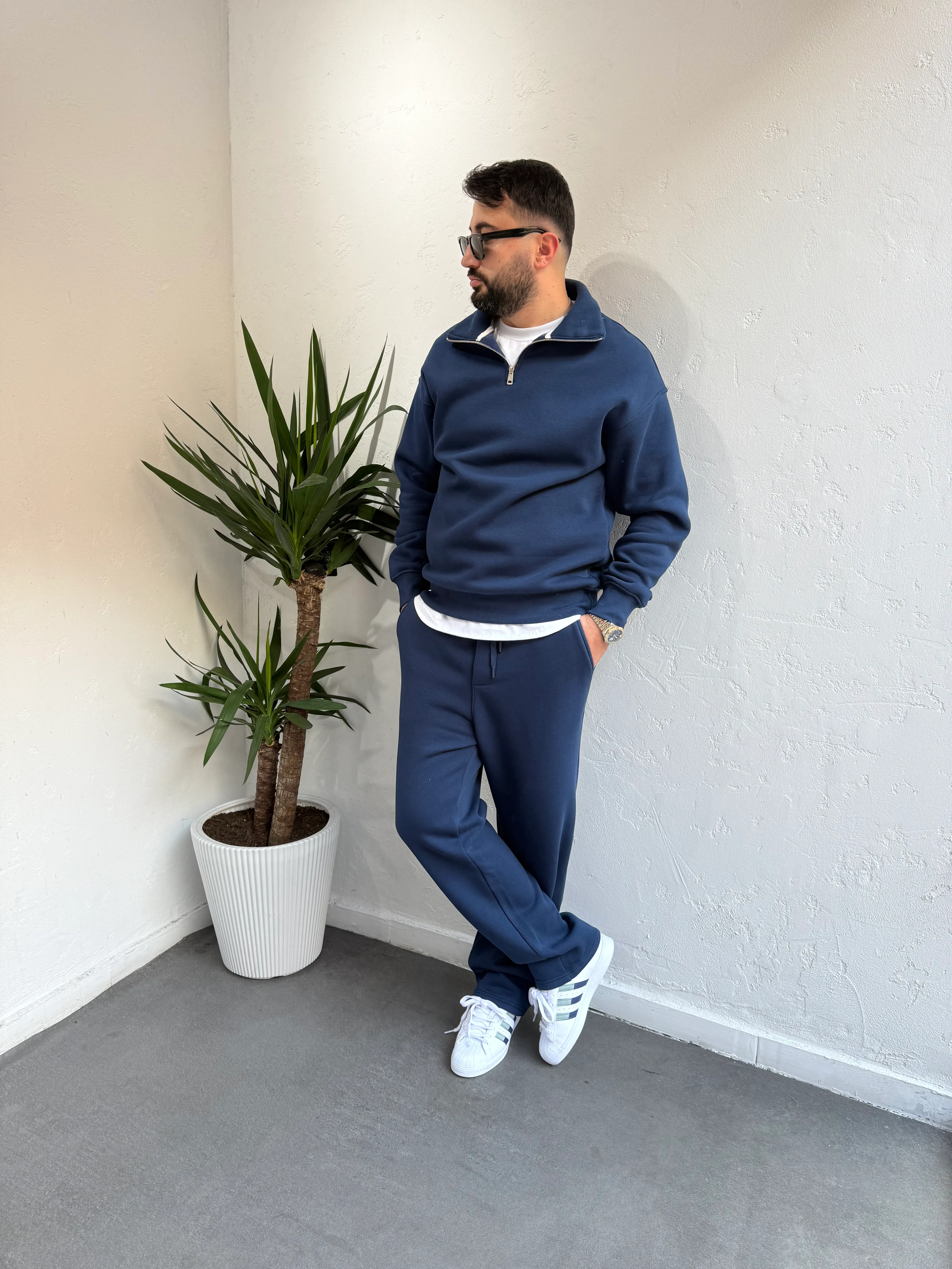 Lenasso Premium Fermuarlı Baggy Eşofman Takımı Lacivert