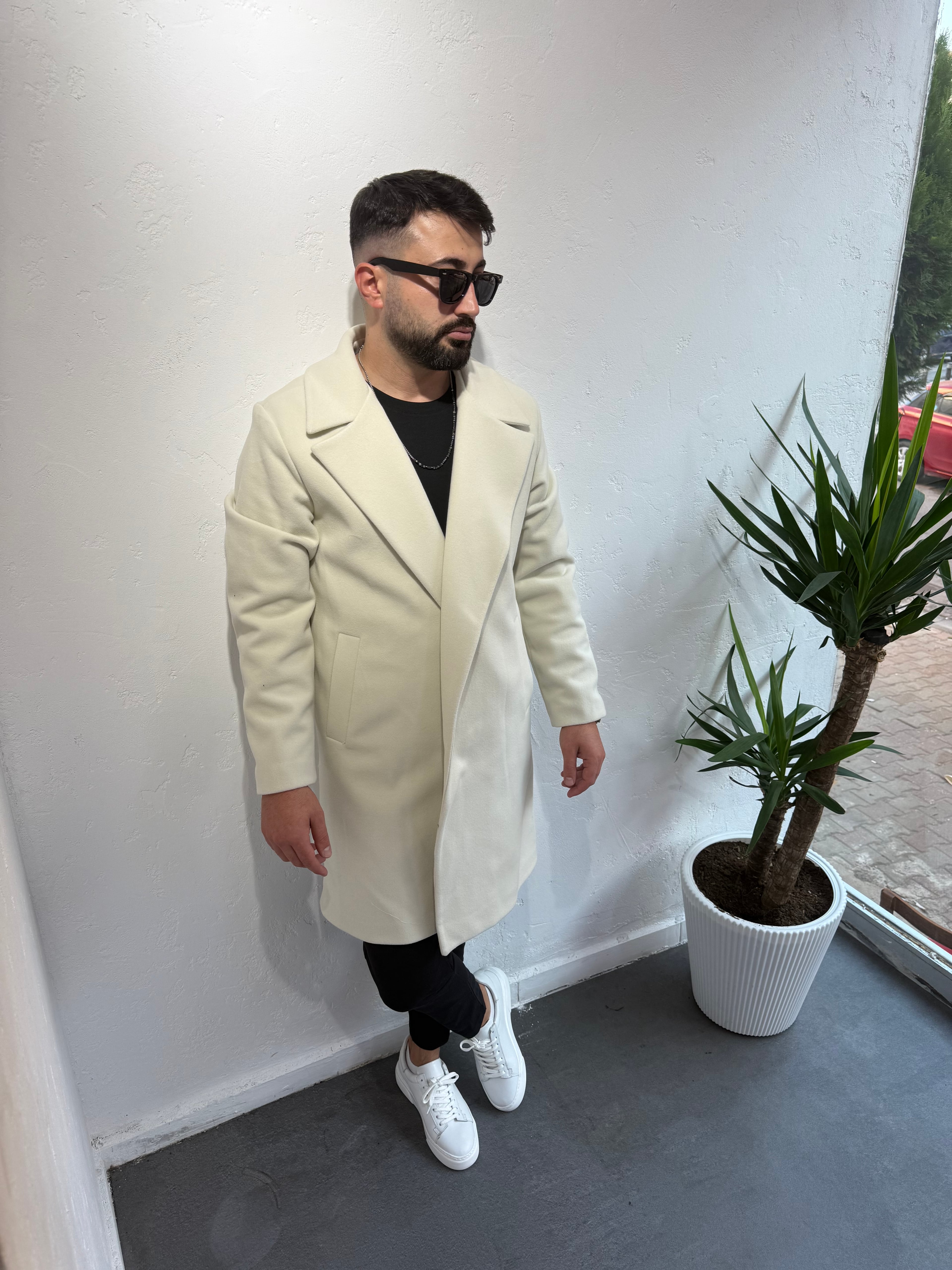 Lenasso Premium Kaşe Kaban Bej