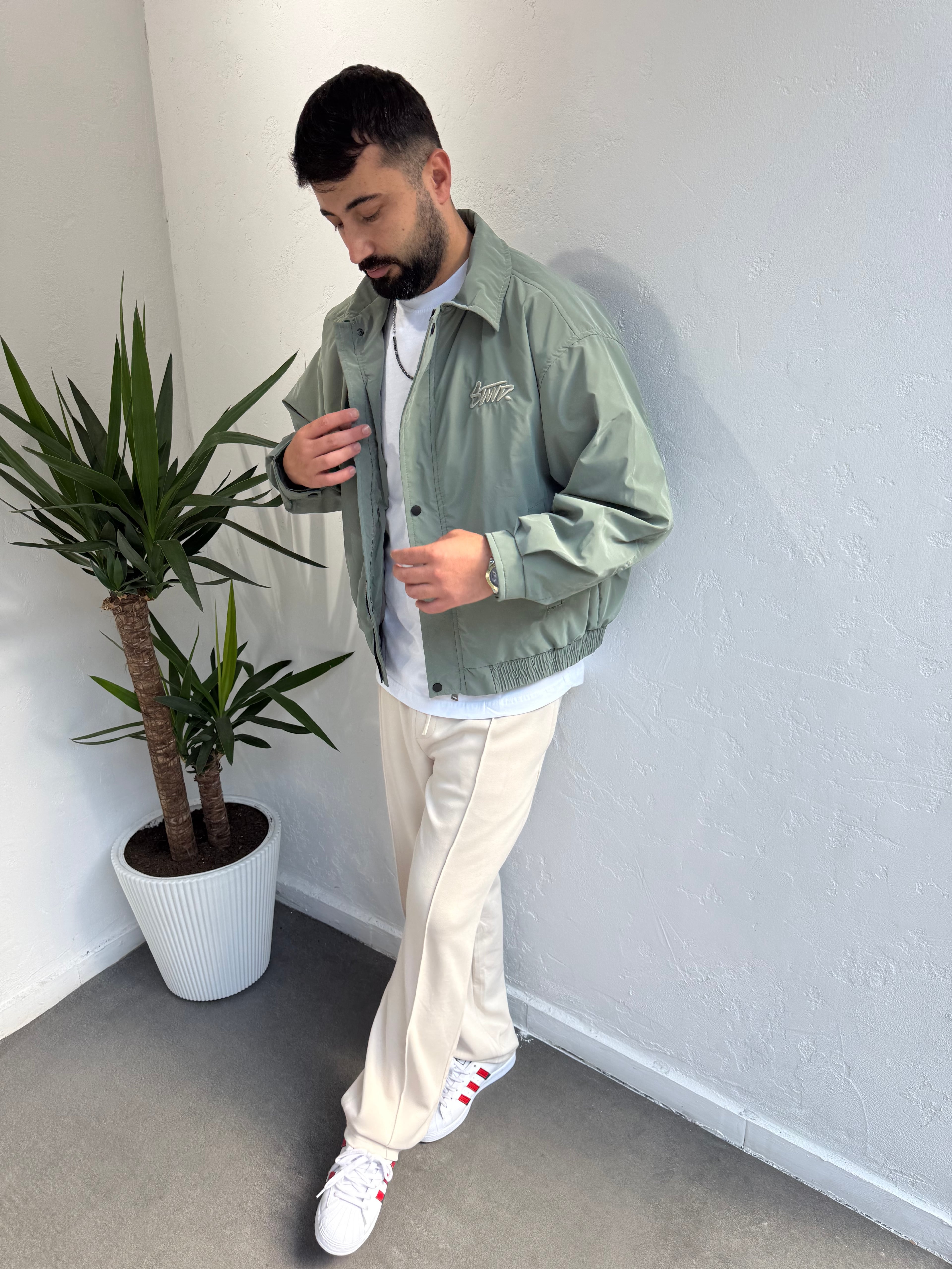 Oversize Baharlık Ceket Su Yeşili