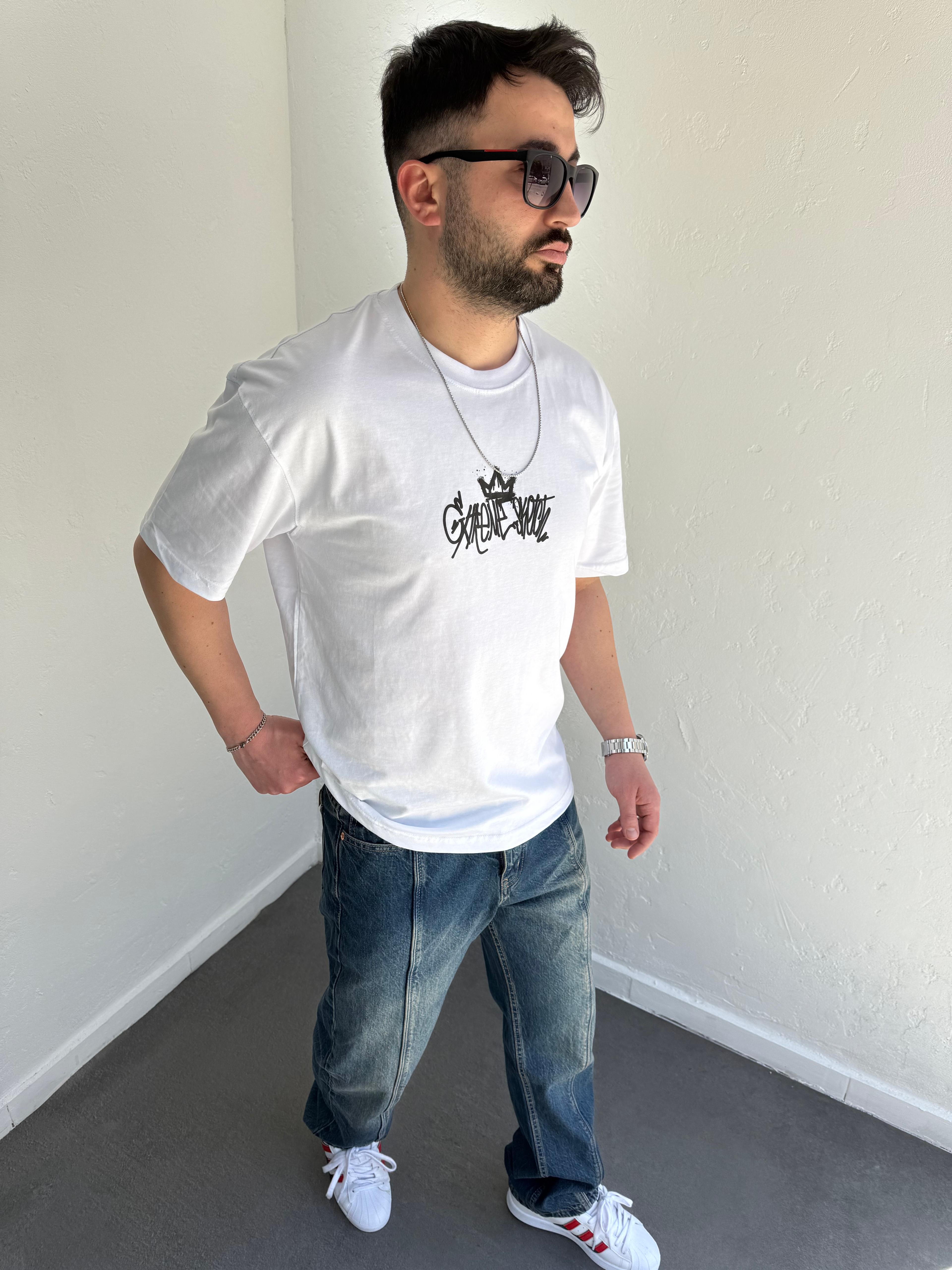 GK Oversize Tshirt Beyaz