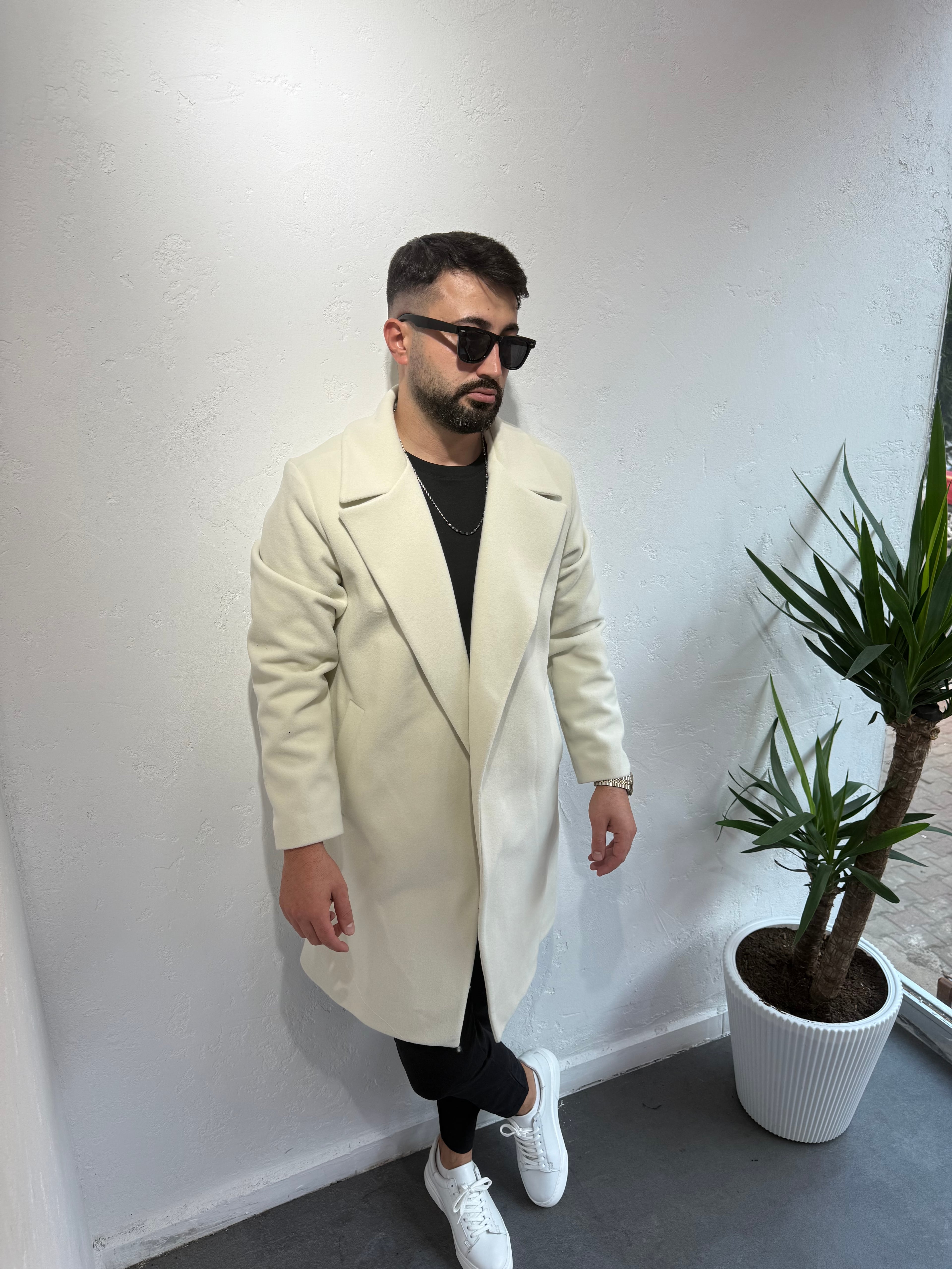 Lenasso Premium Kaşe Kaban Bej