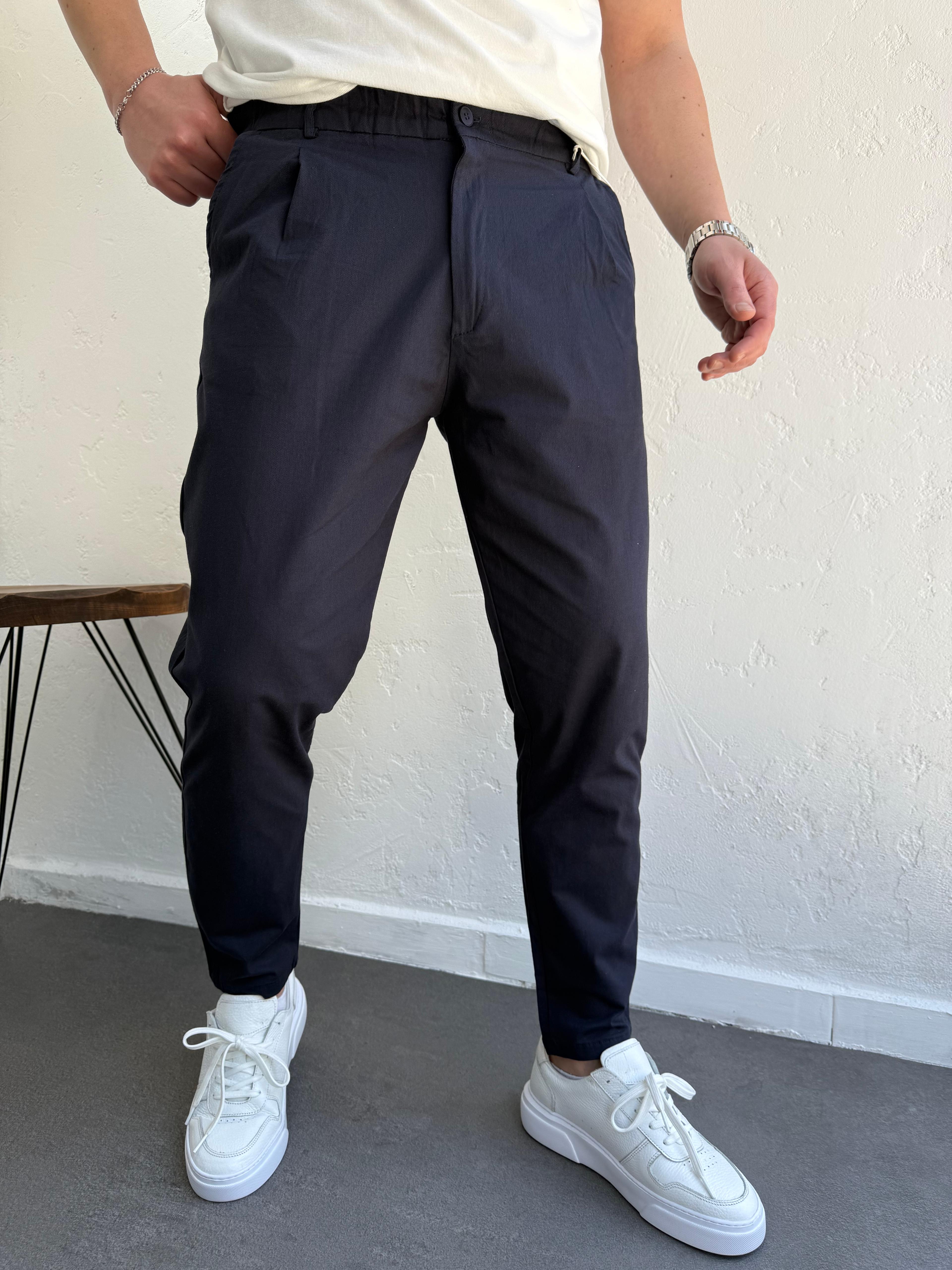 We11 Pile Detaylı Jogger Pantolon Lacivert