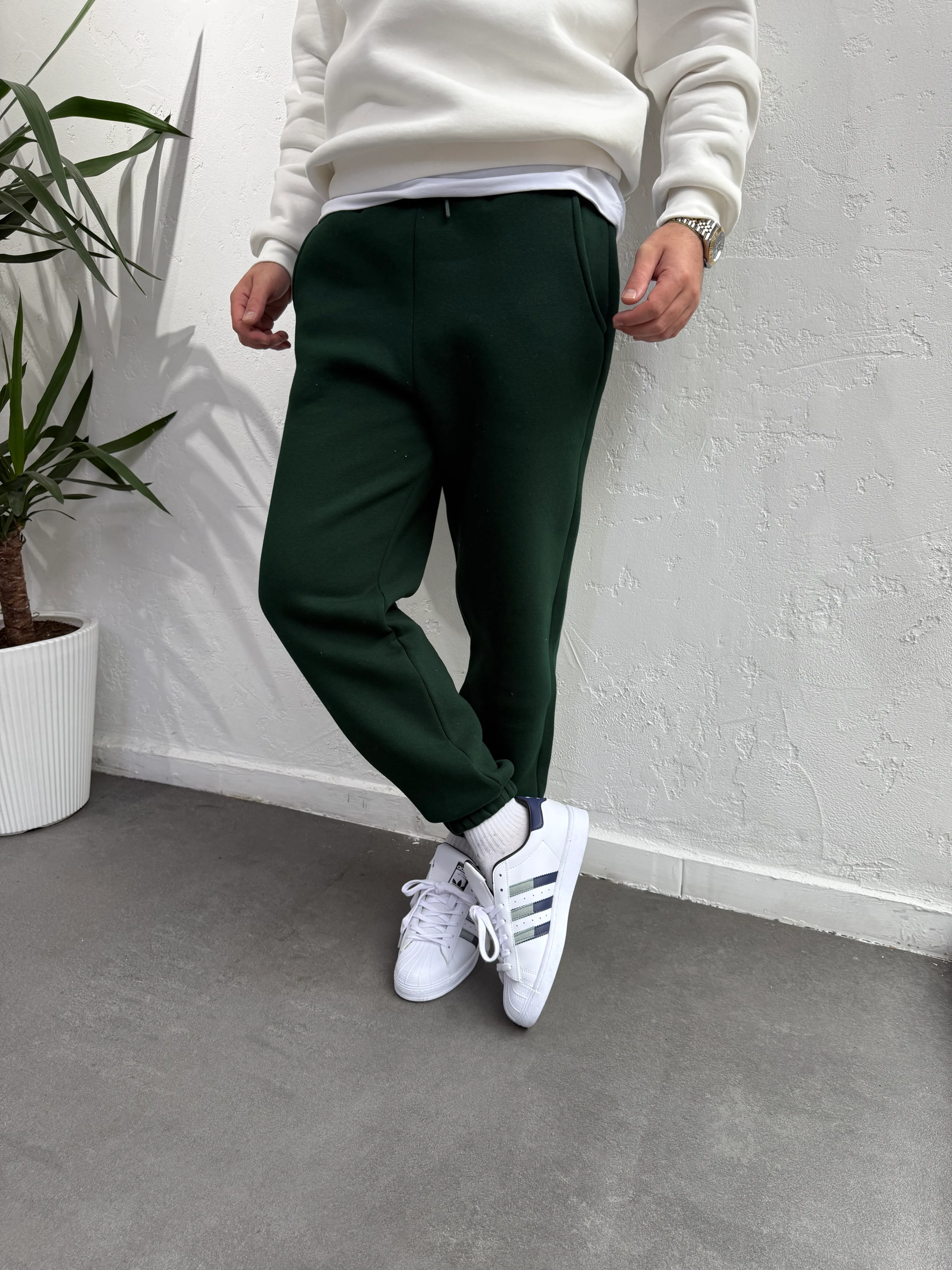 Lastik Paça Eşofman Altı Haki Yeşil