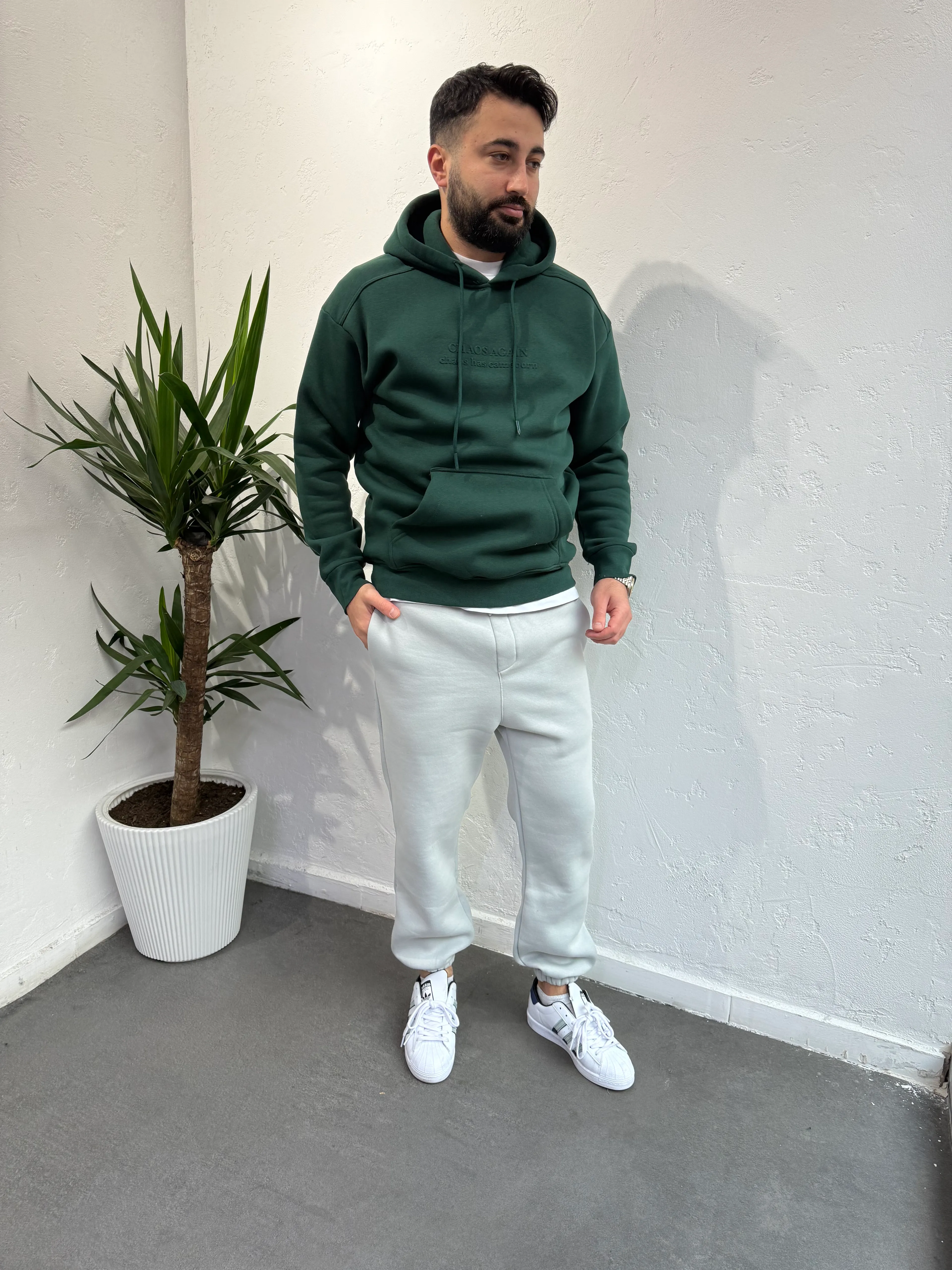 Deep Kapüşonlu Polar Yeşil