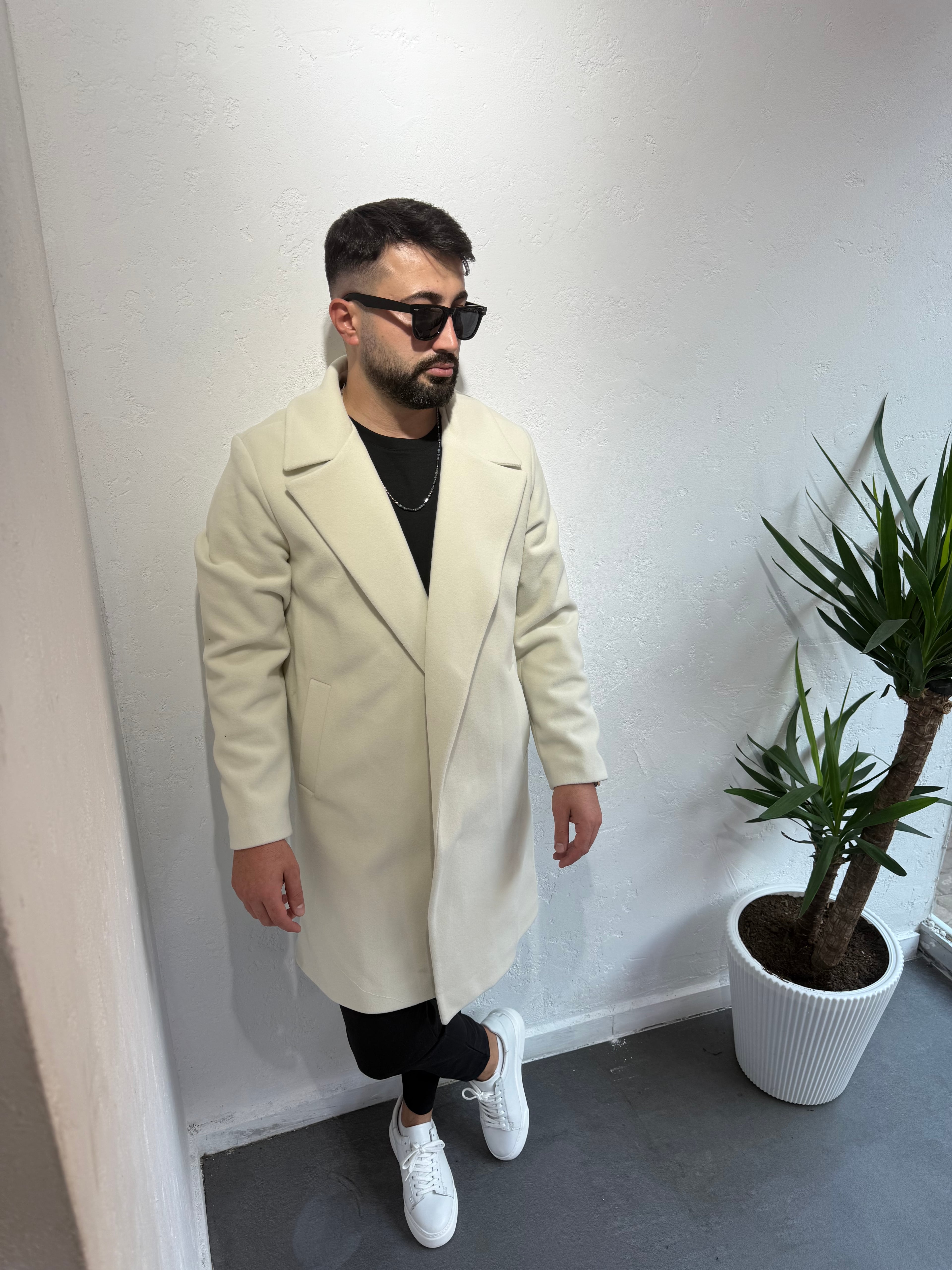 Lenasso Premium Kaşe Kaban Bej