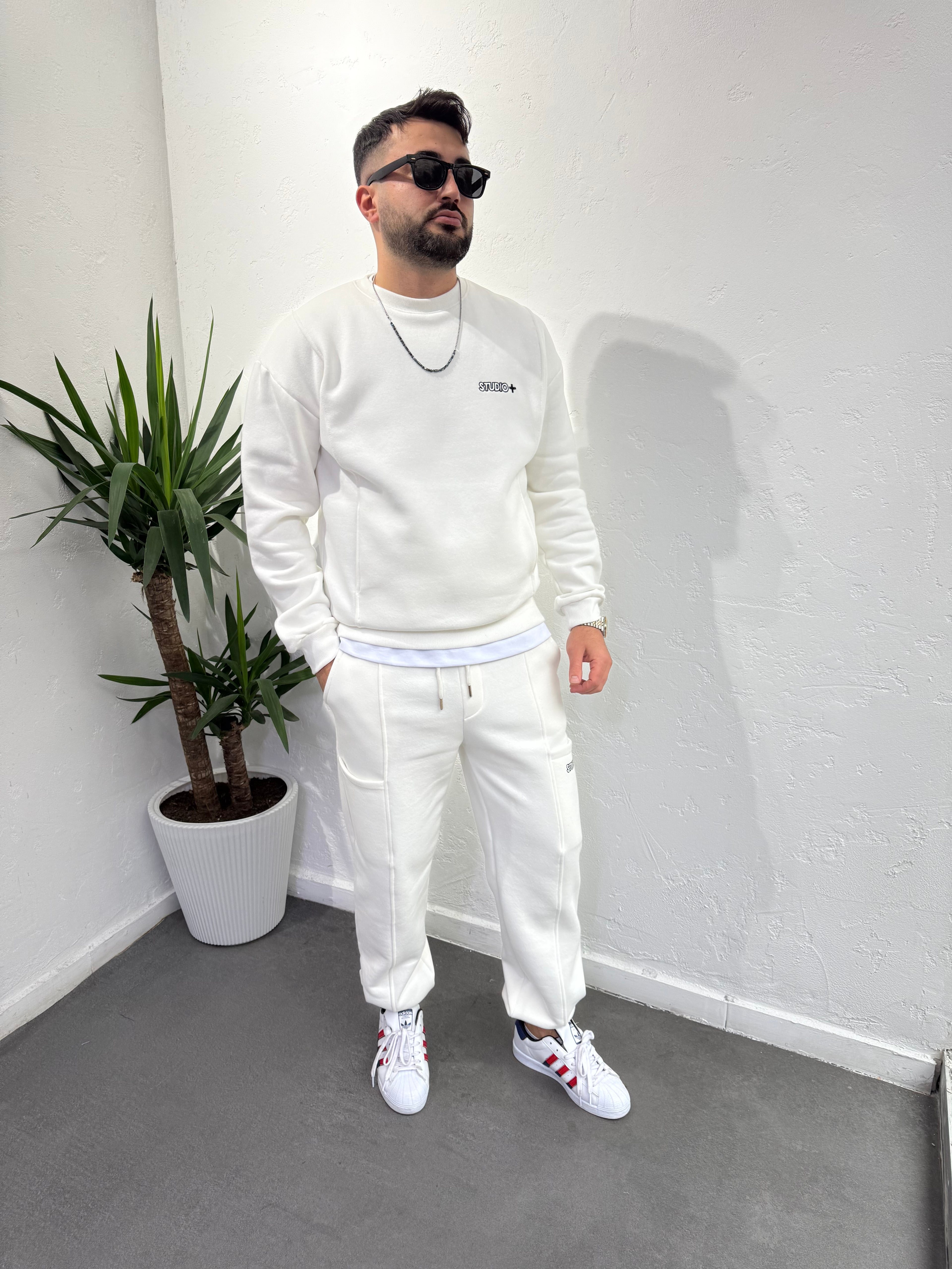 Studio+ Baggy Eşofman Takımı Beyaz