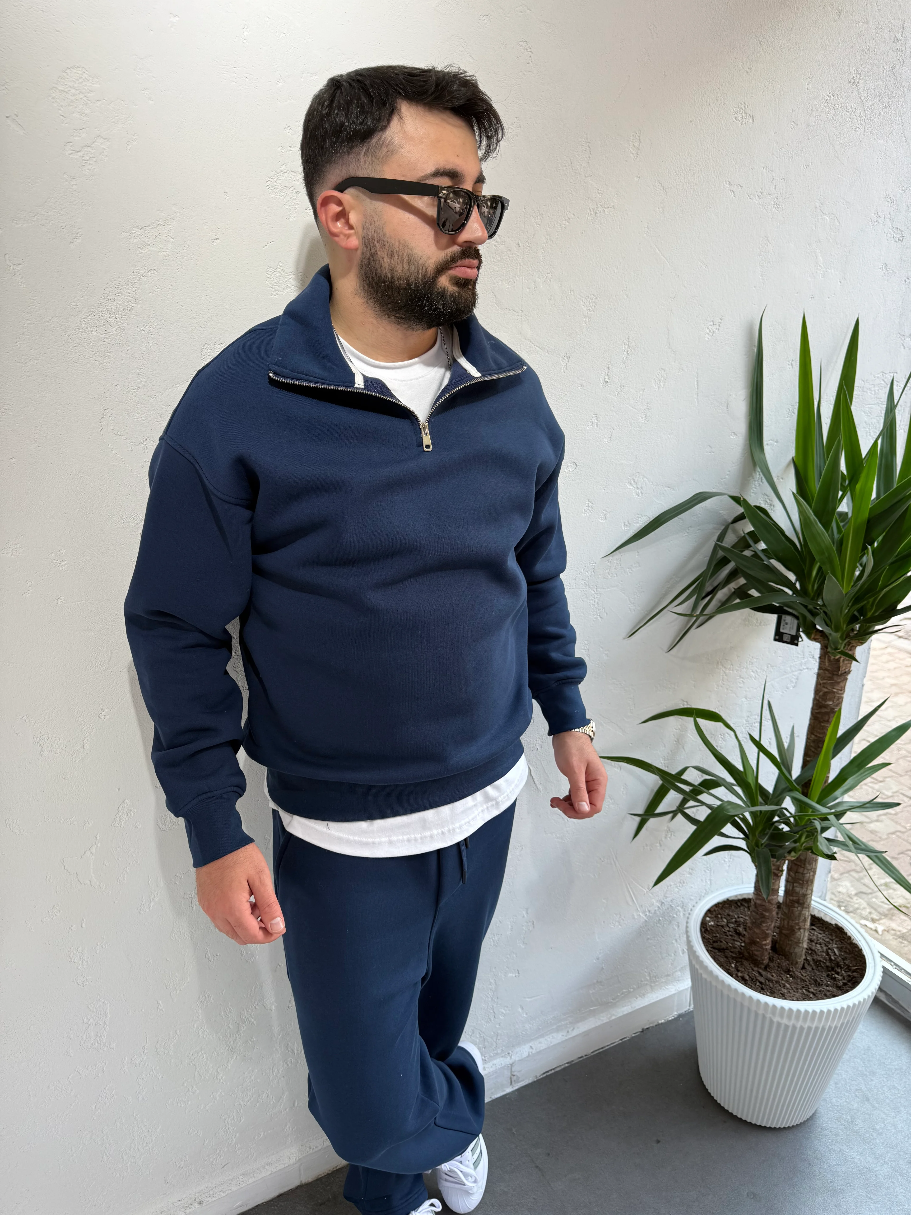 Lenasso Premium Fermuarlı Baggy Eşofman Takımı Lacivert