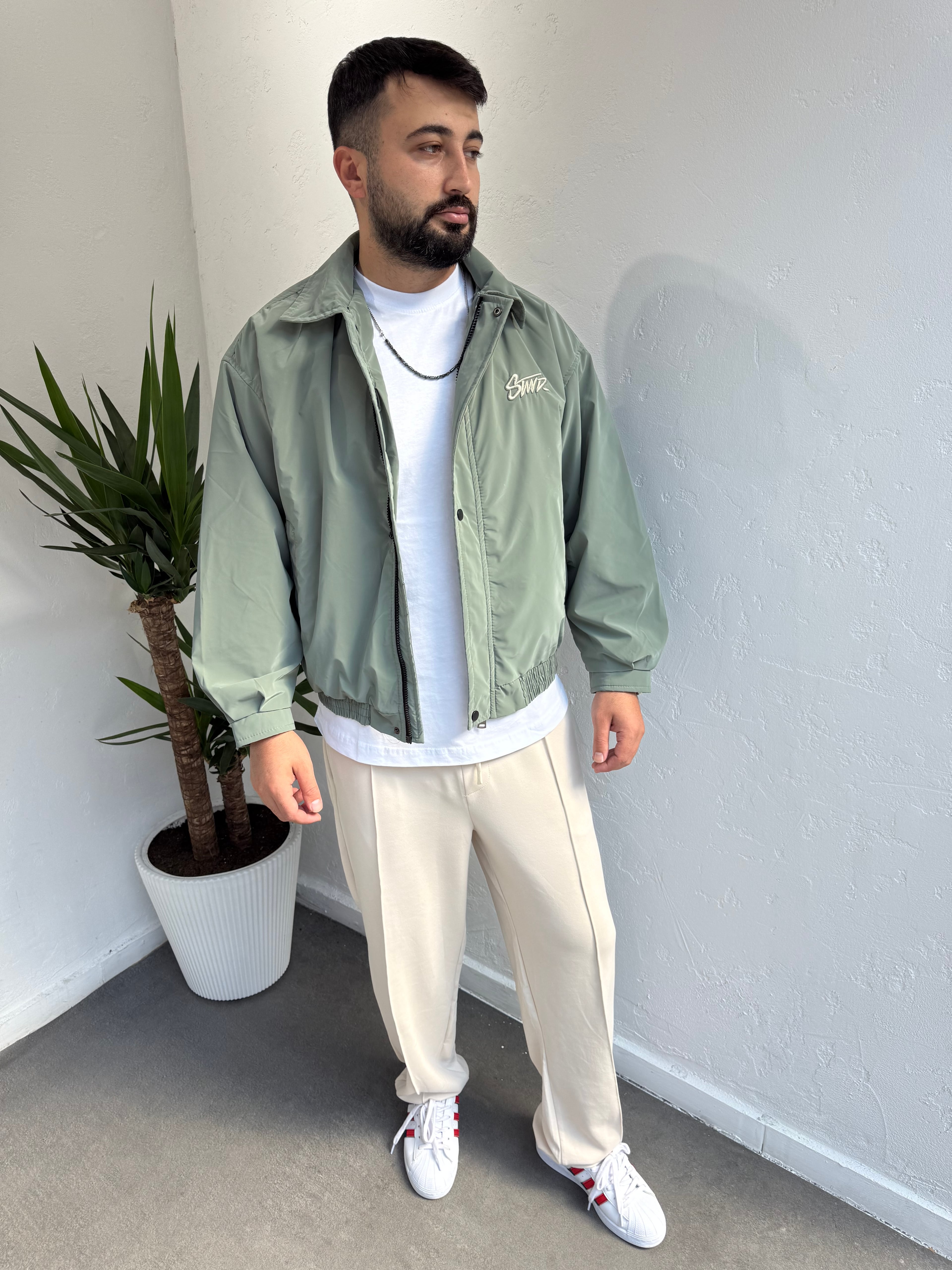 Oversize Baharlık Ceket Su Yeşili