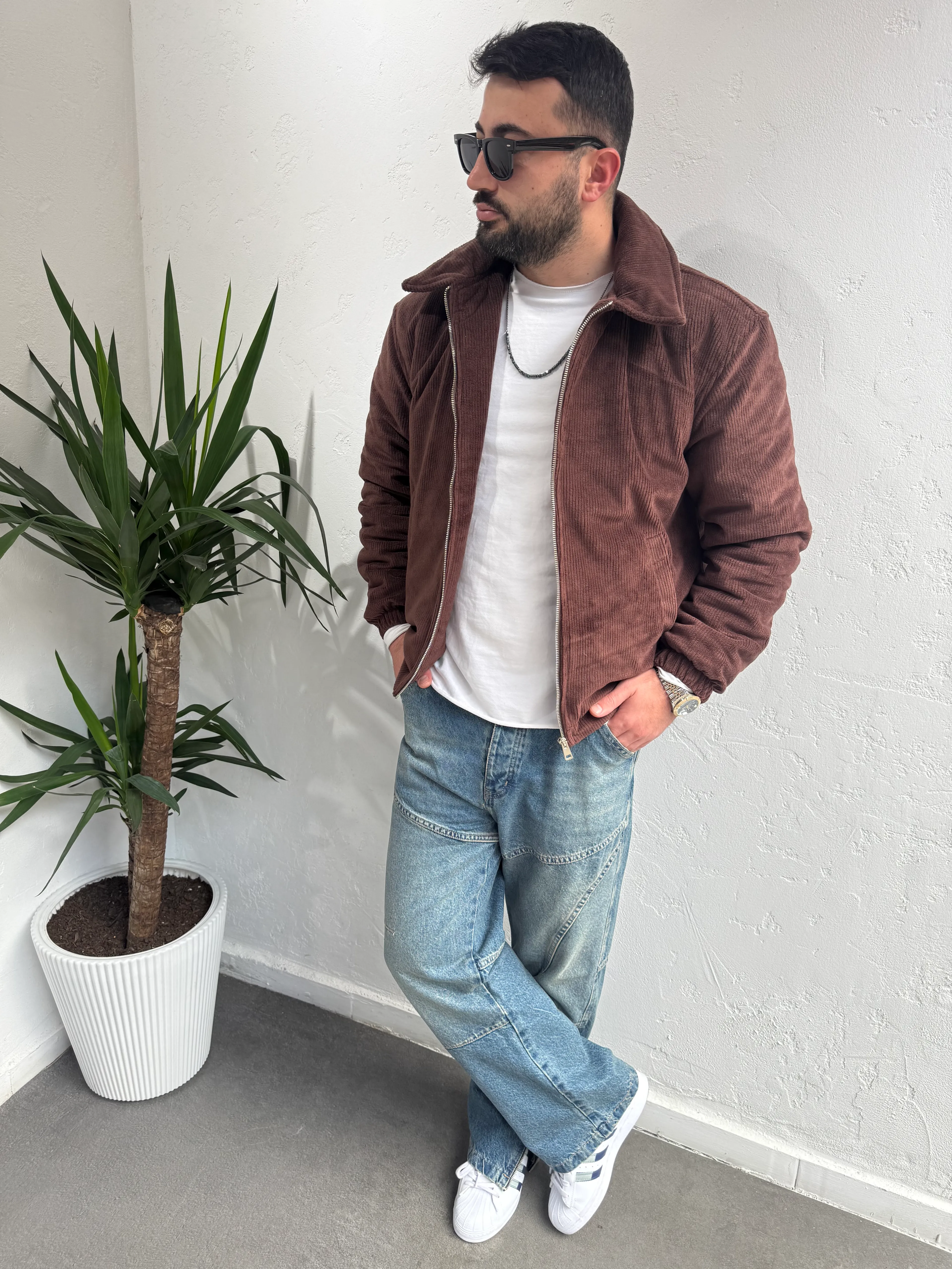 Zr Model Slim Fit Kadife Mont Kahve