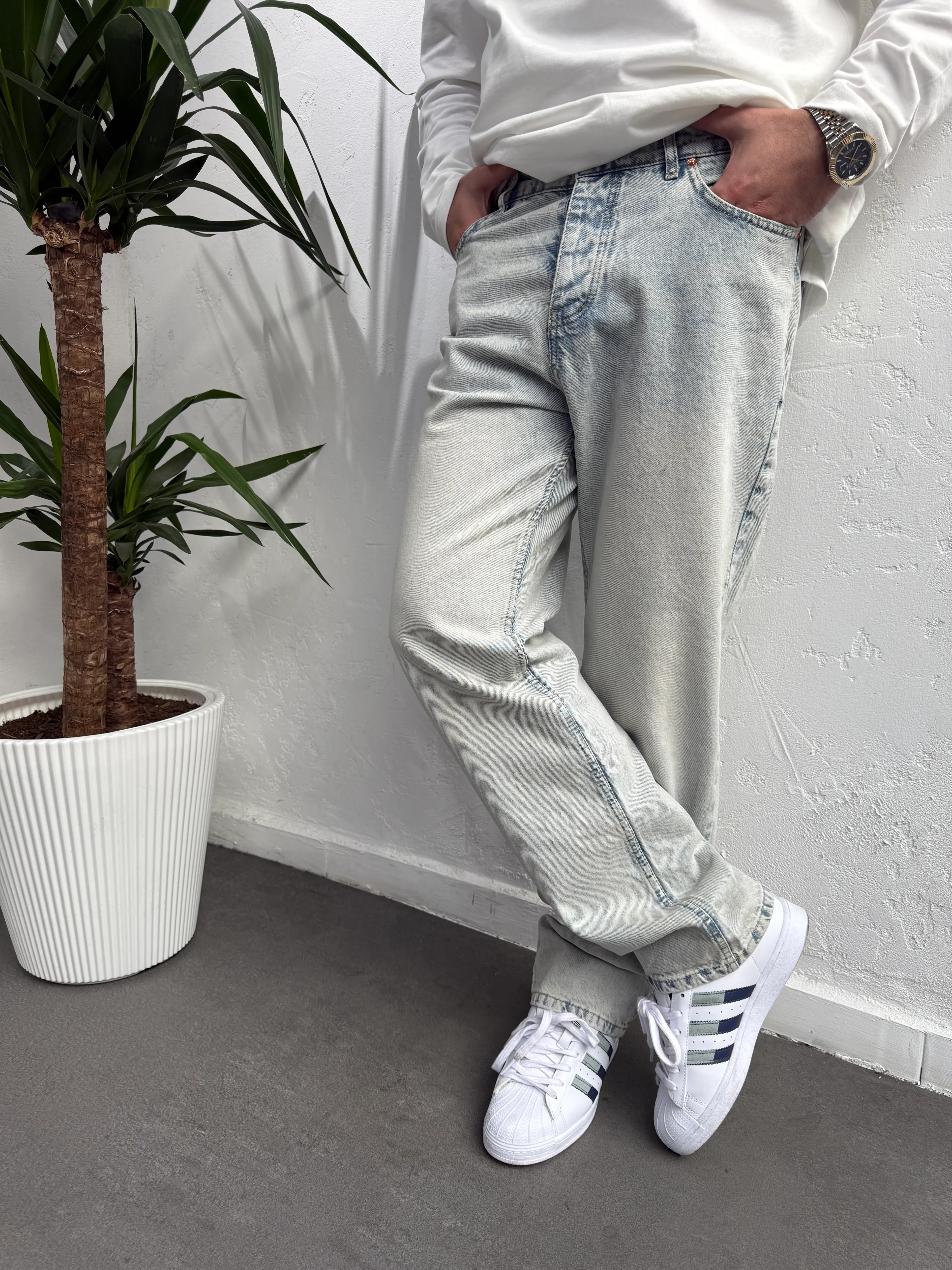 Tasarım Baggy Jeans Buz Mavi