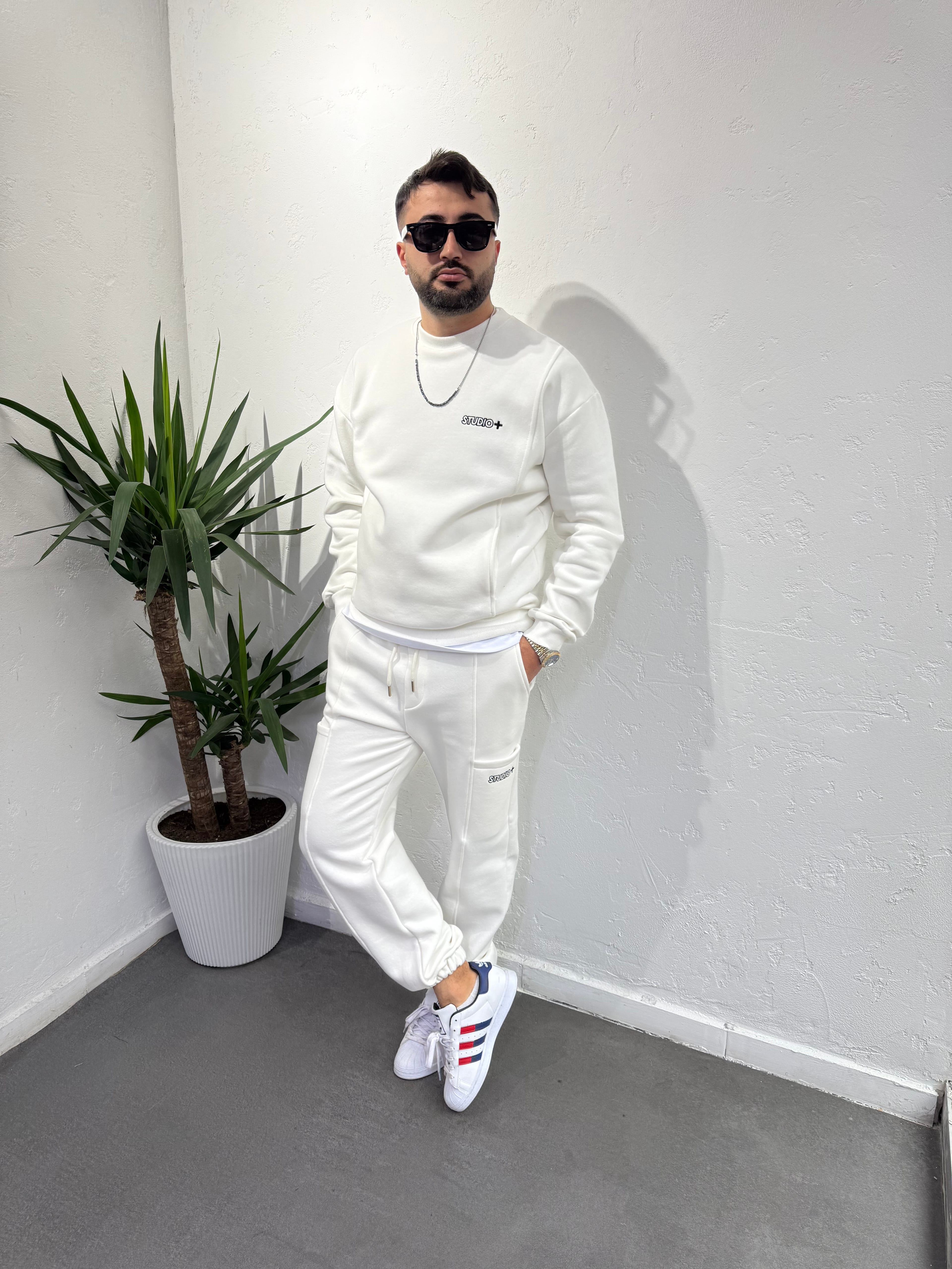 Studio+ Baggy Eşofman Takımı Beyaz