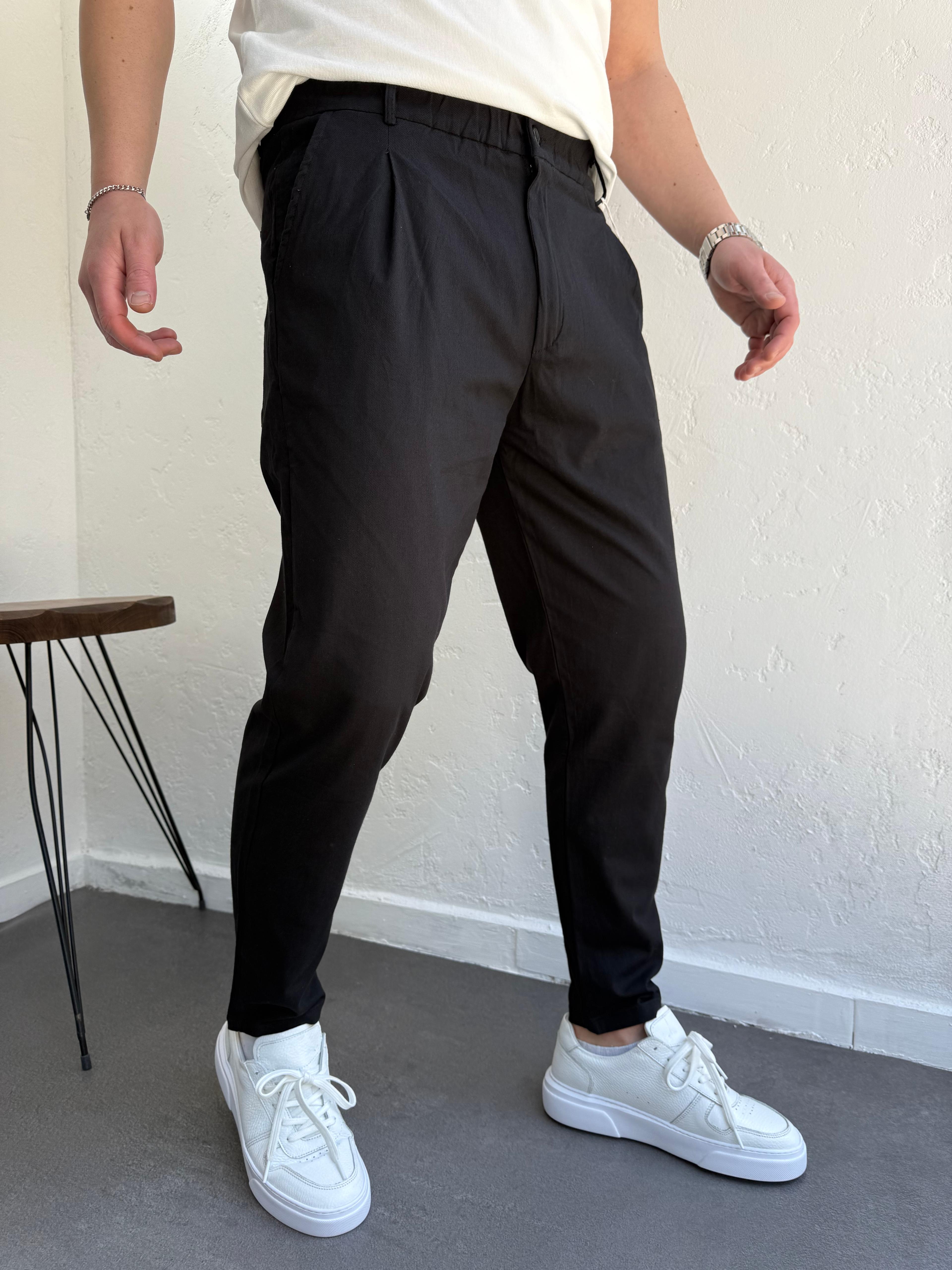 We11 Pile Detaylı Jogger Pantolon Siyah