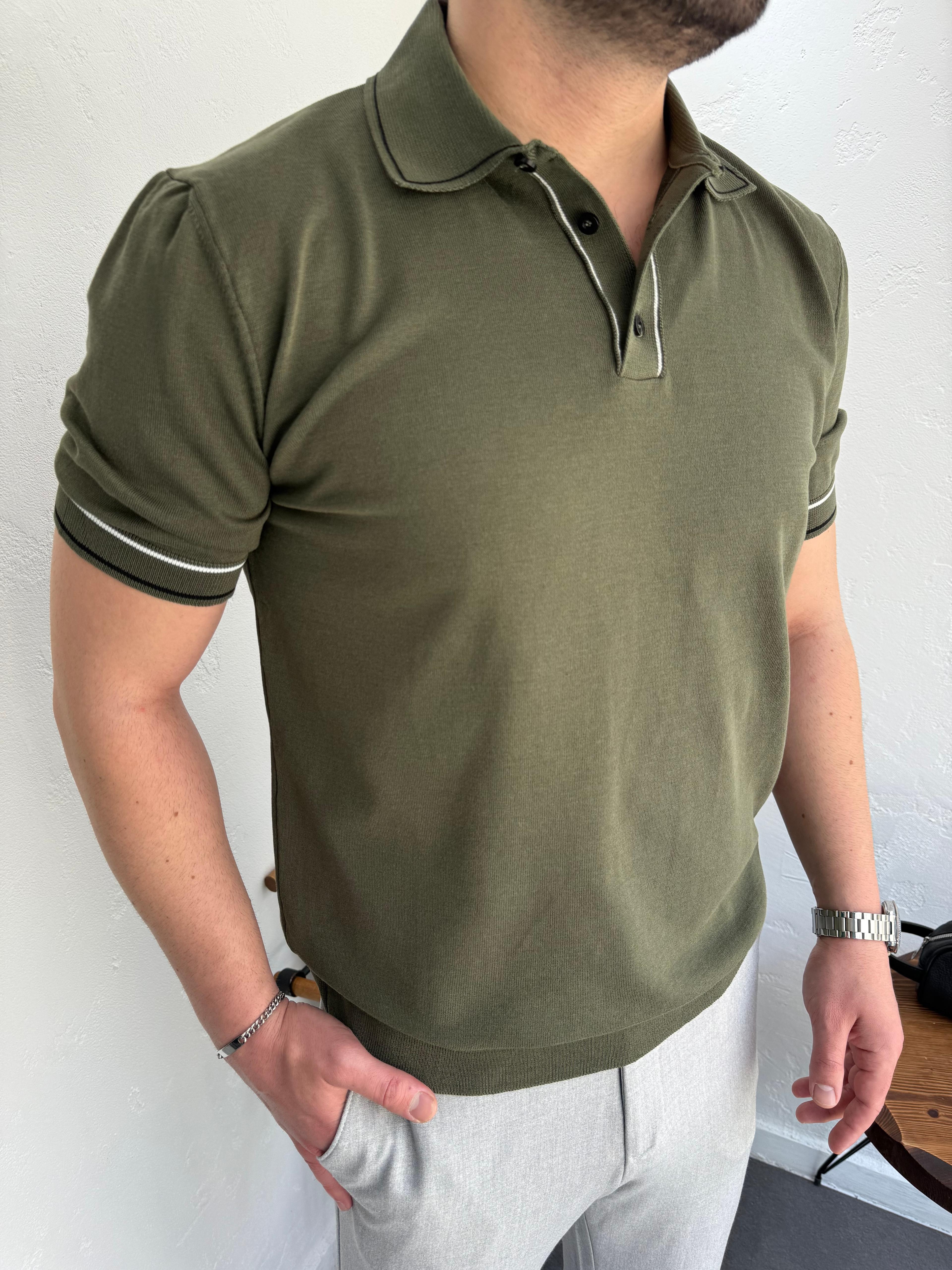2512 Triko Polo Yaka Tshirt Haki