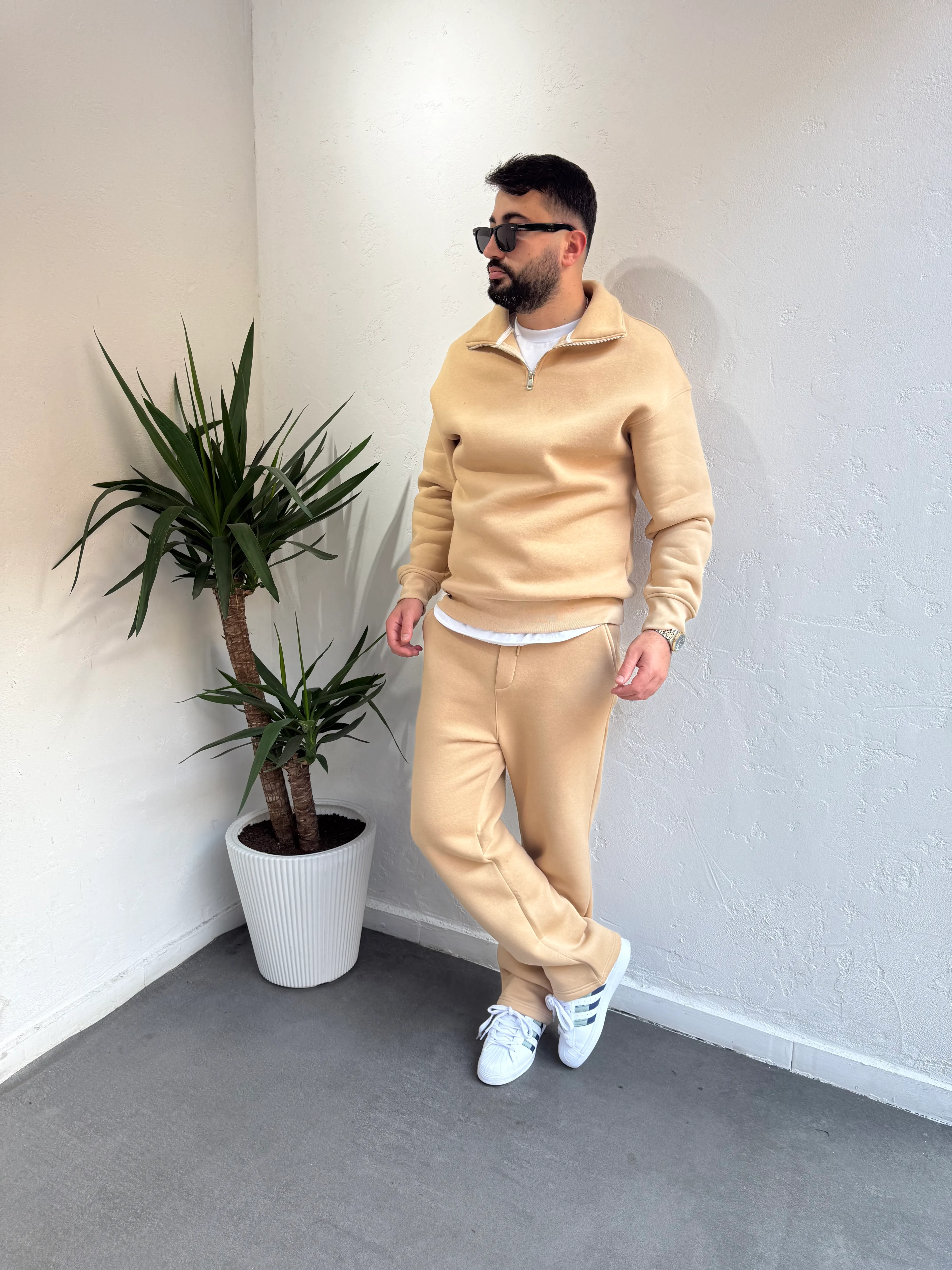 Lenasso Premium Fermuarlı Baggy Eşofman Takımı Bizon