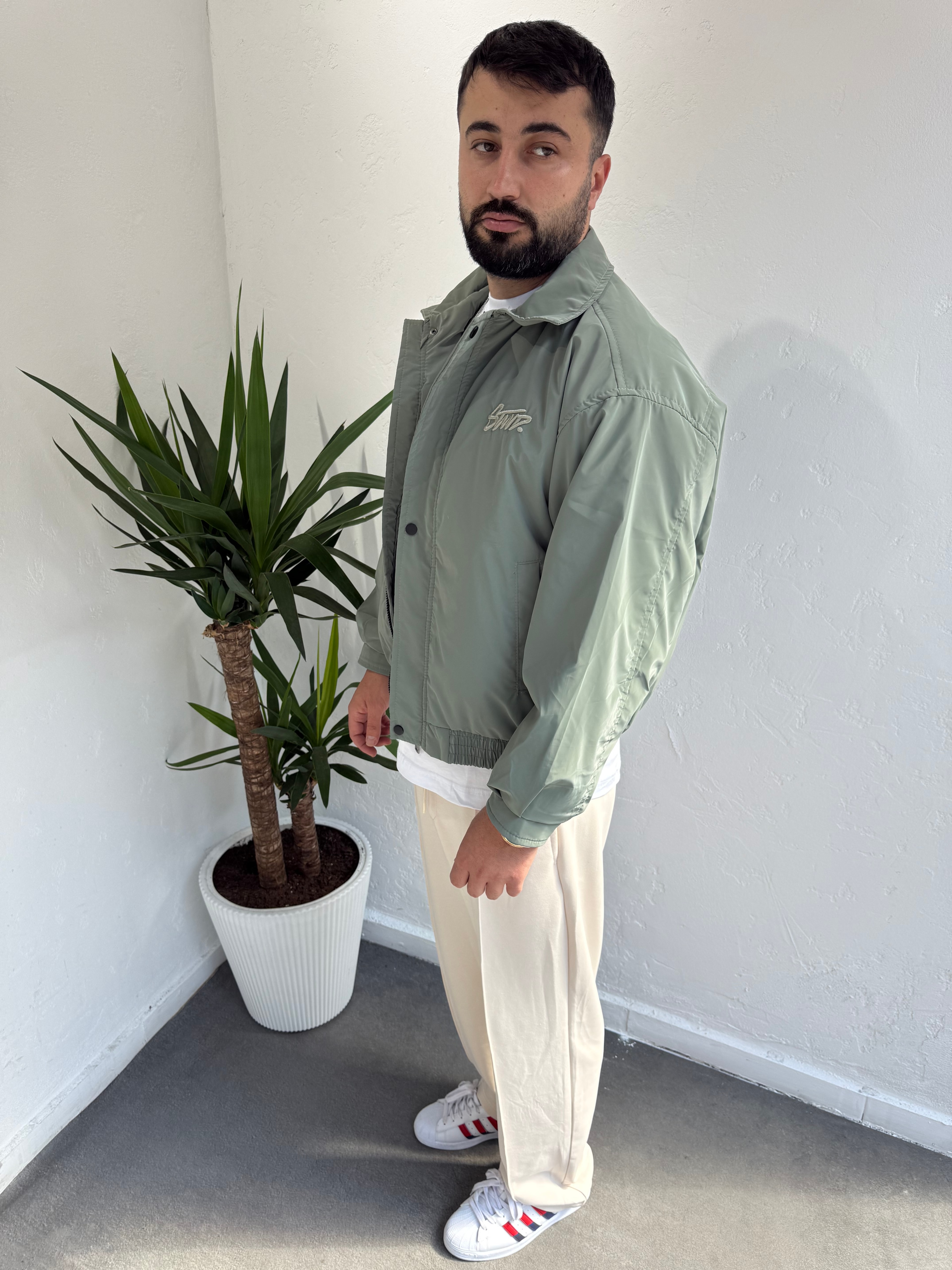 Oversize Baharlık Ceket Su Yeşili