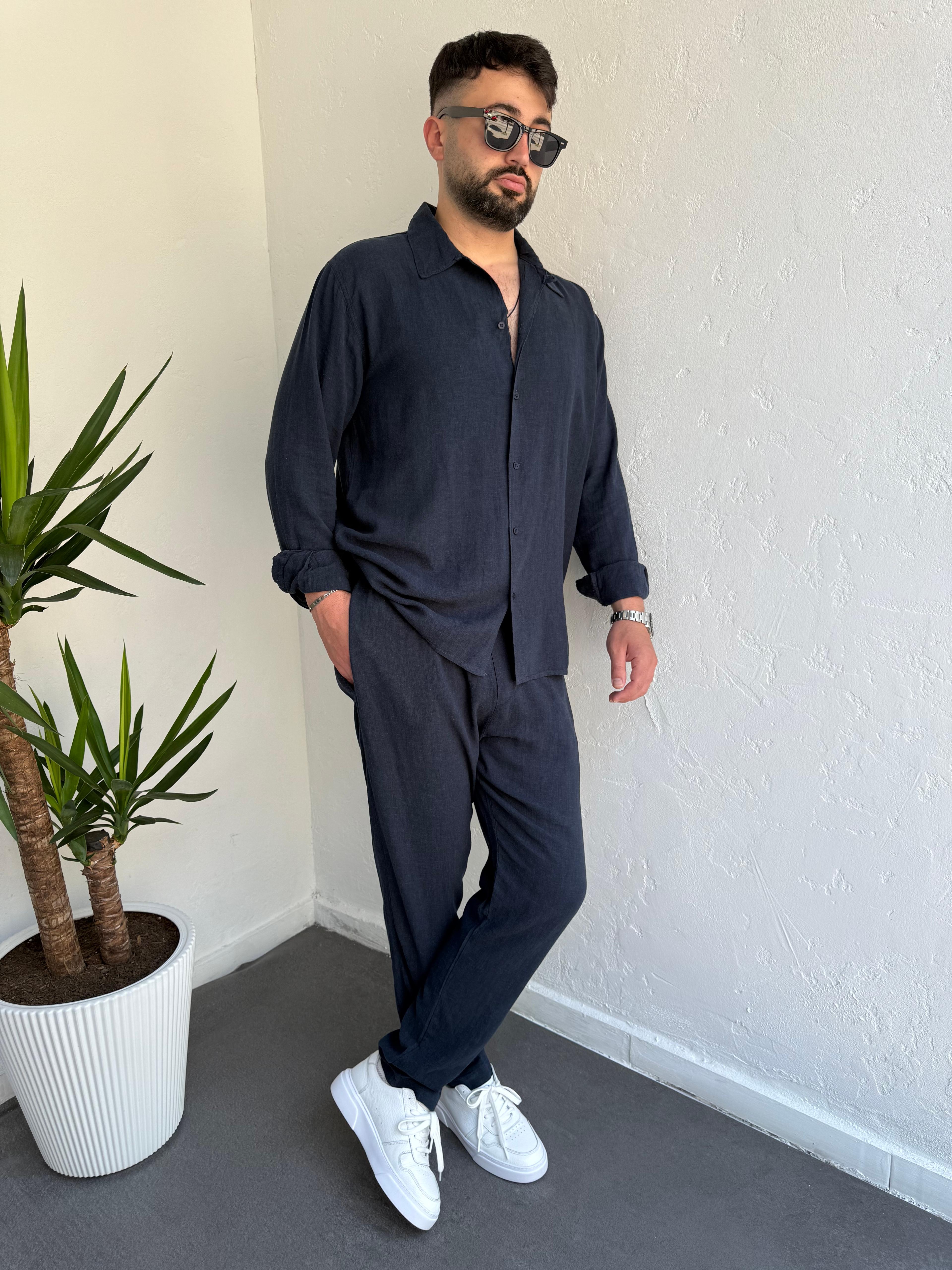 Marrakech Keten Takım Lacivert