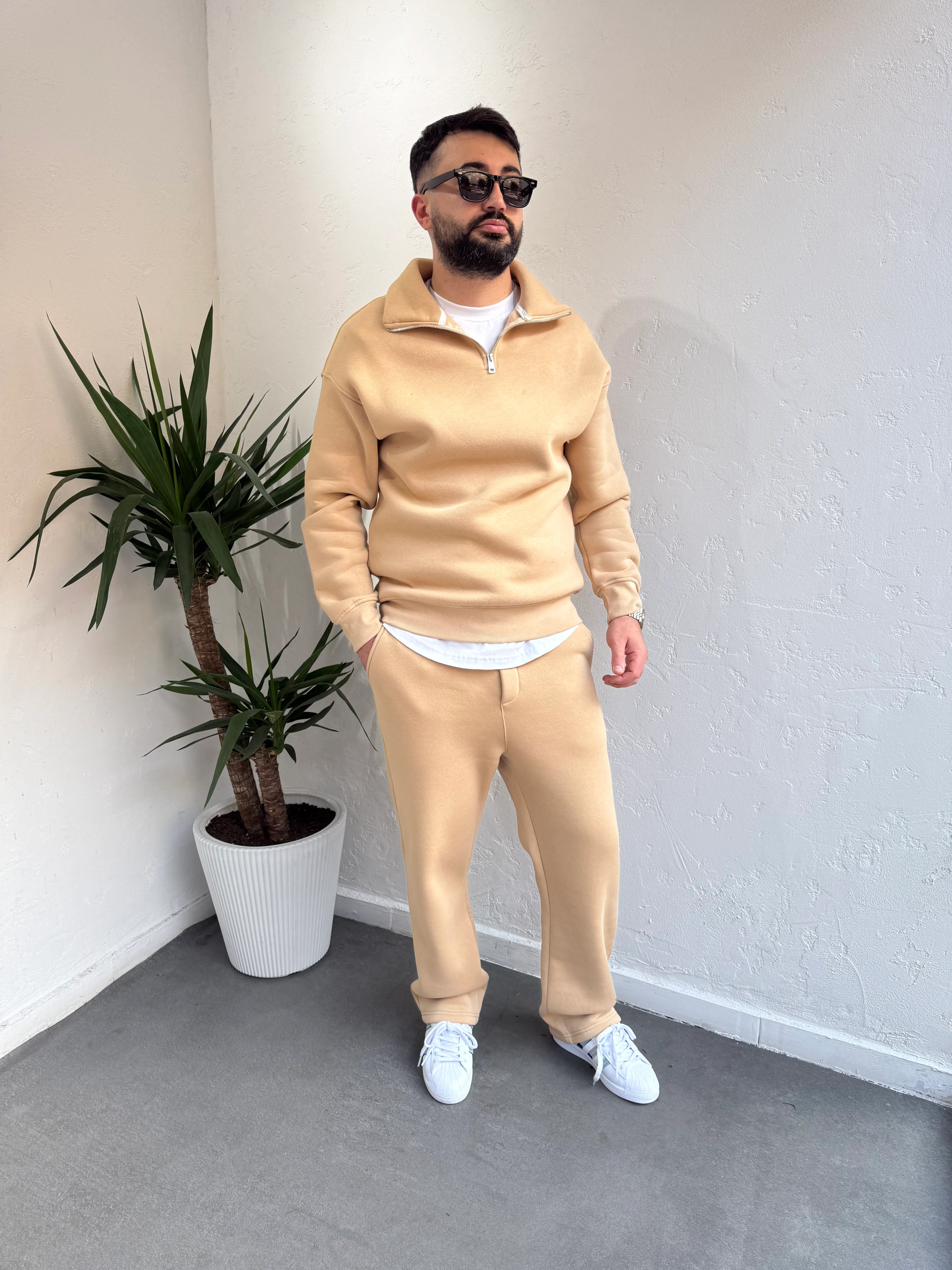 Lenasso Premium Fermuarlı Baggy Eşofman Takımı Bizon