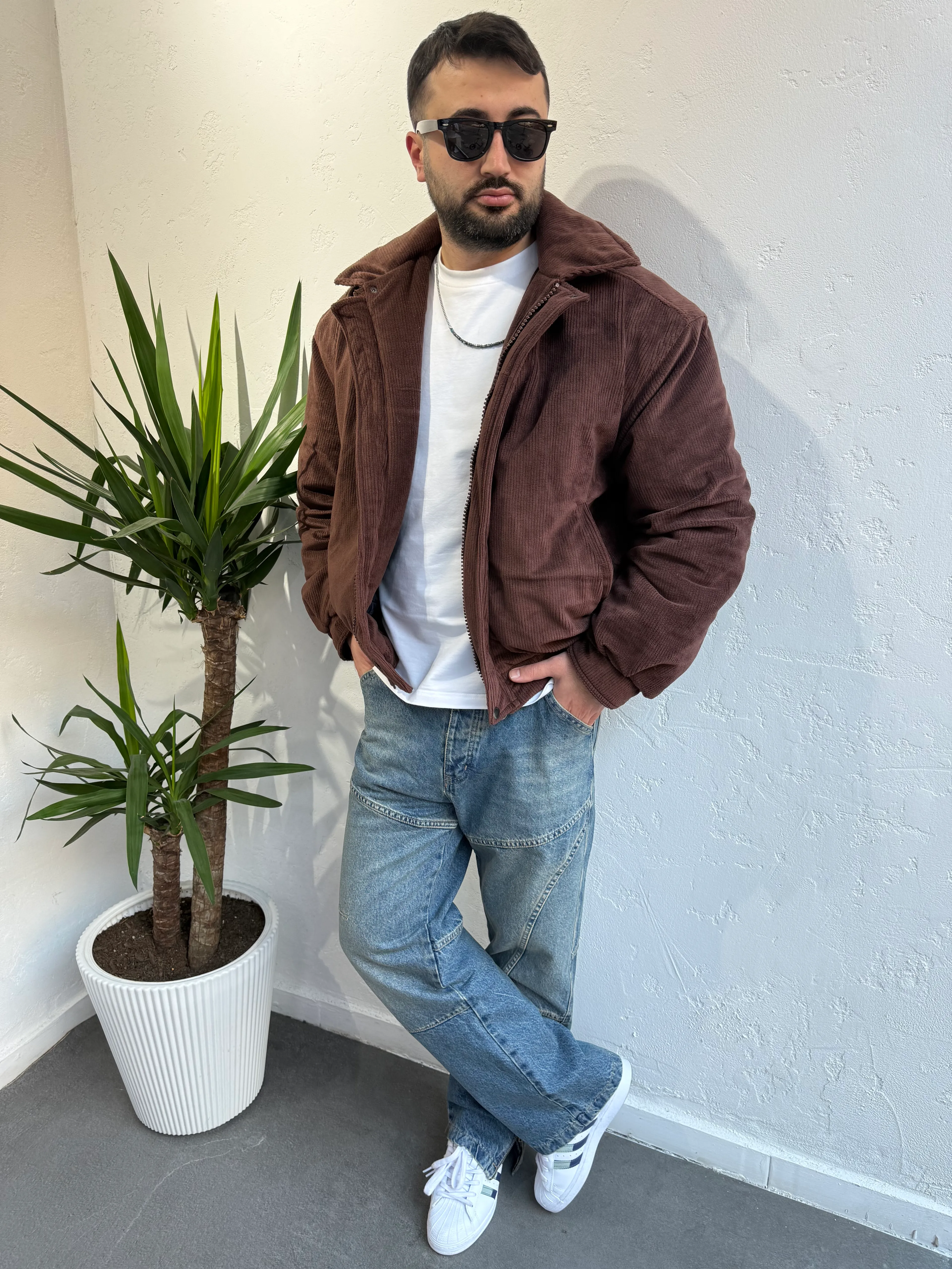 Zr Model Oversize Kadife Mont Kahve