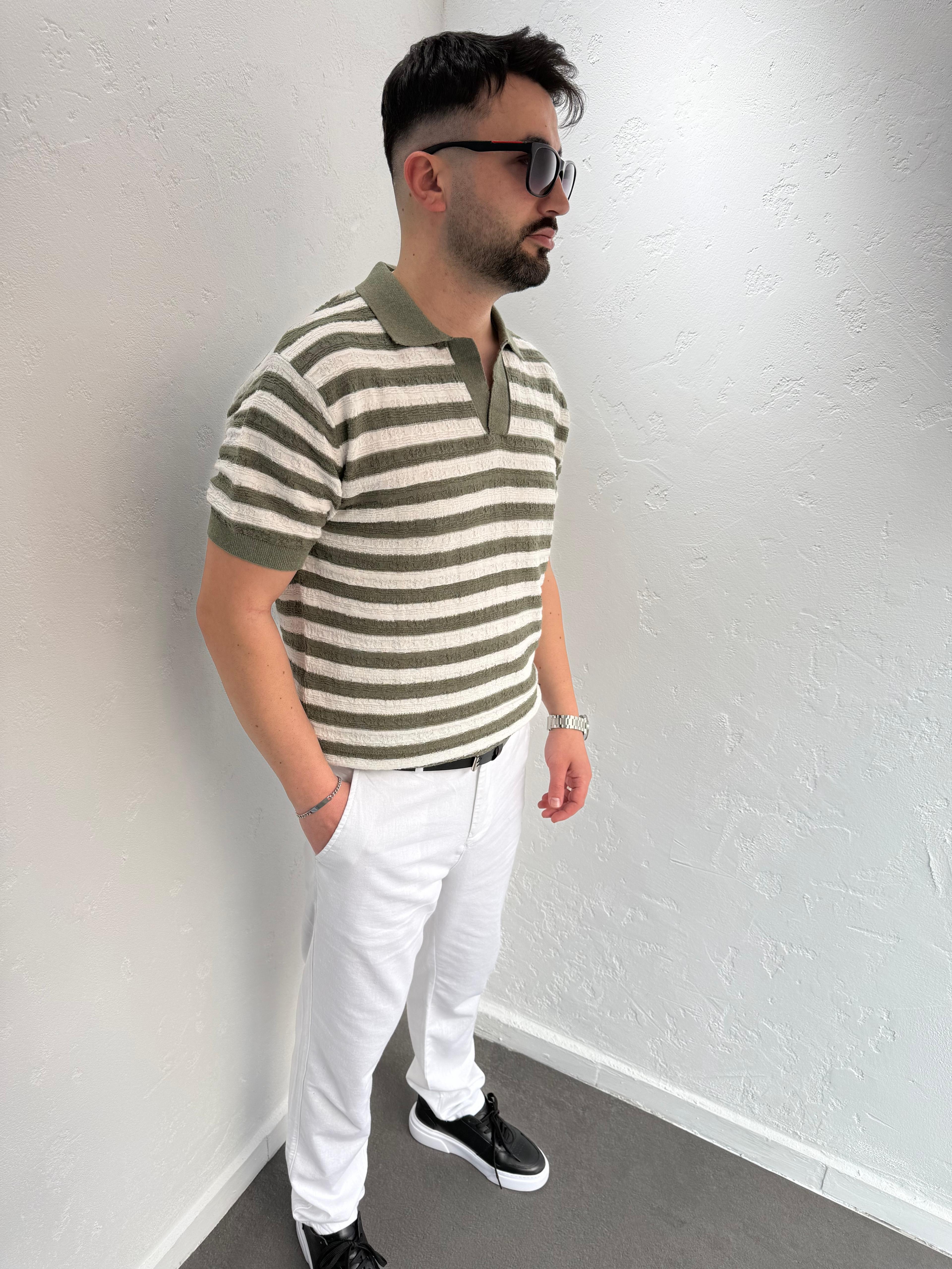 Figo Triko Polo Yaka Tshirt Haki