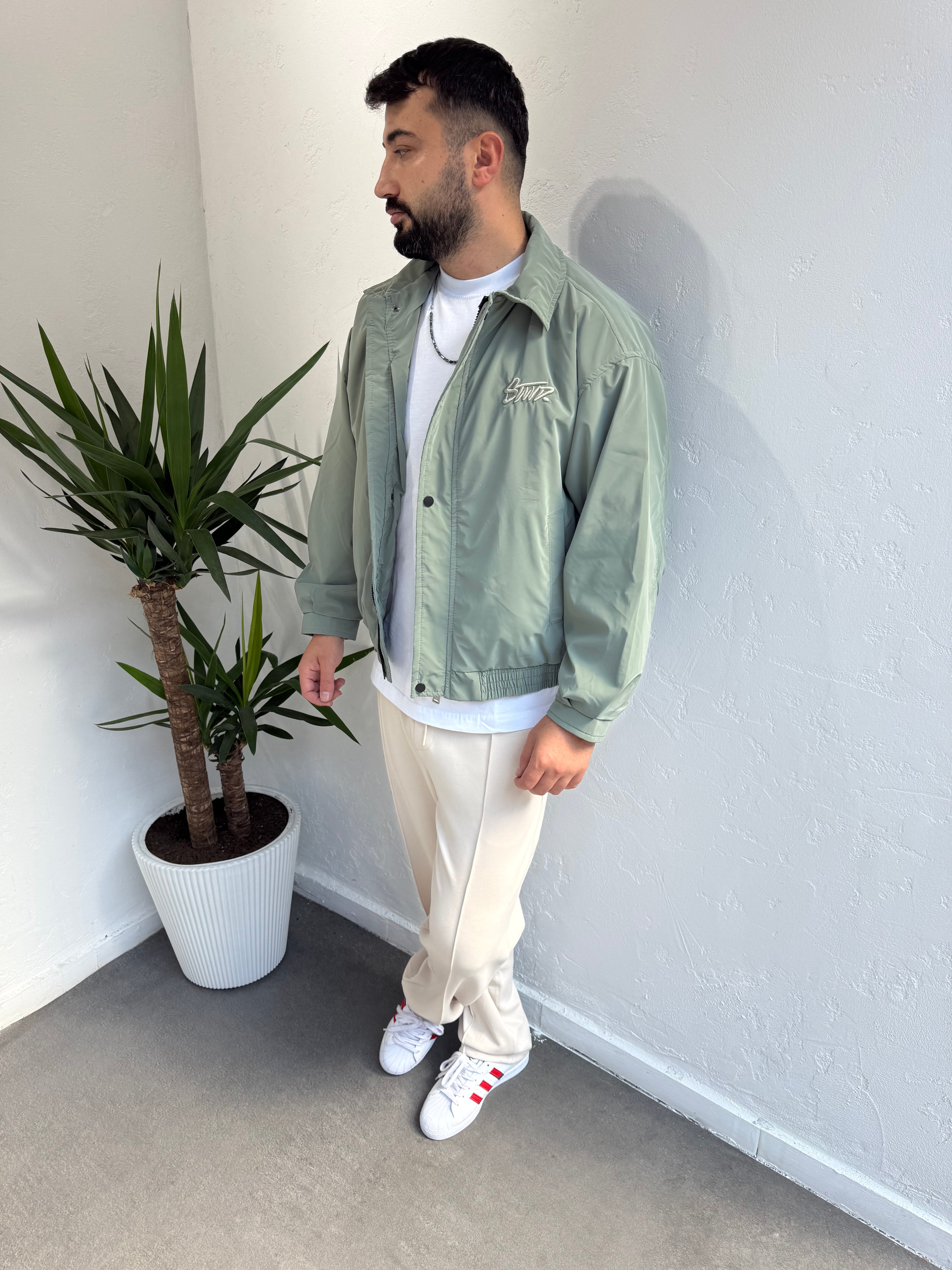 Oversize Baharlık Ceket Su Yeşili