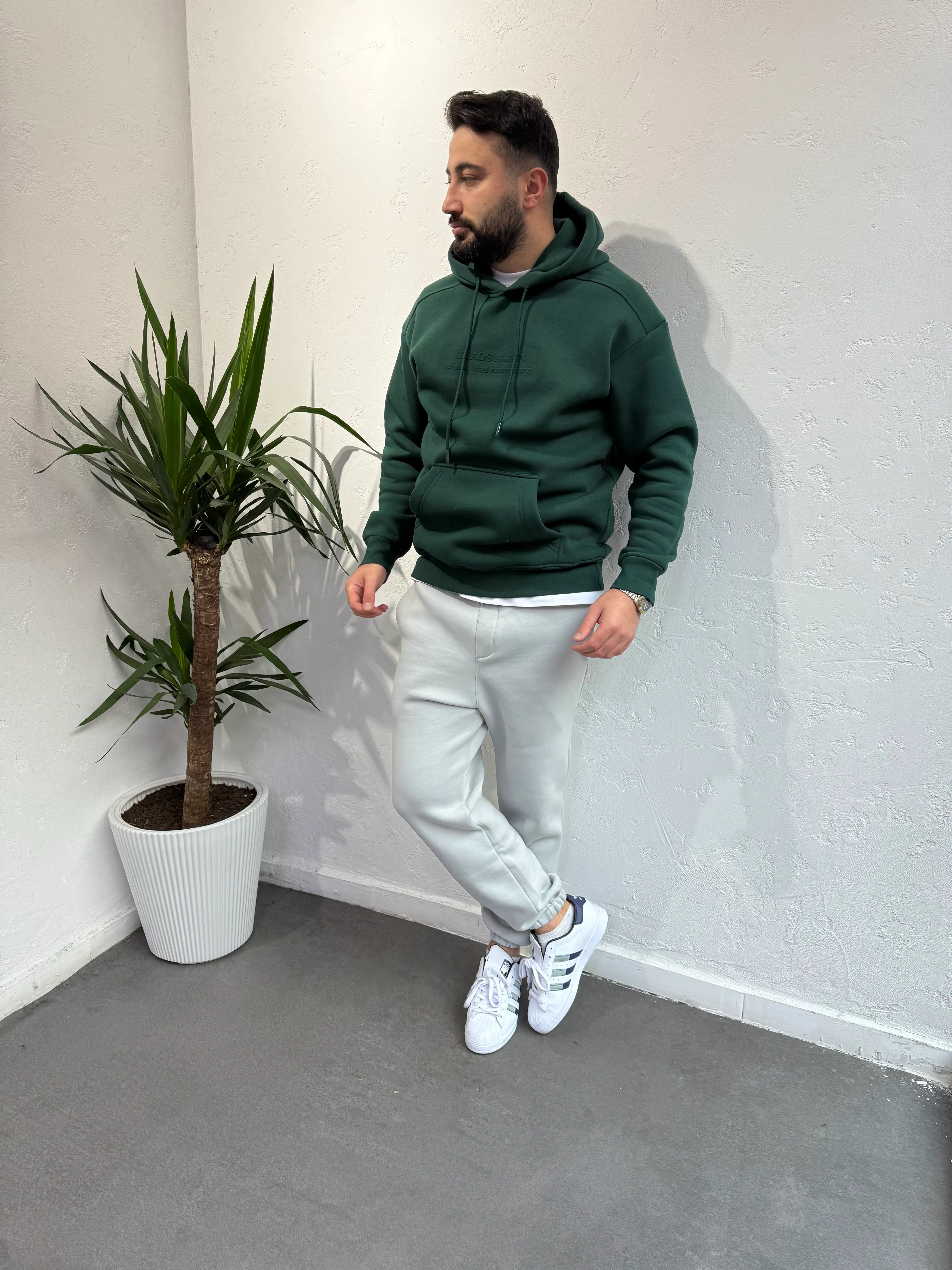 Deep Kapüşonlu Polar Yeşil