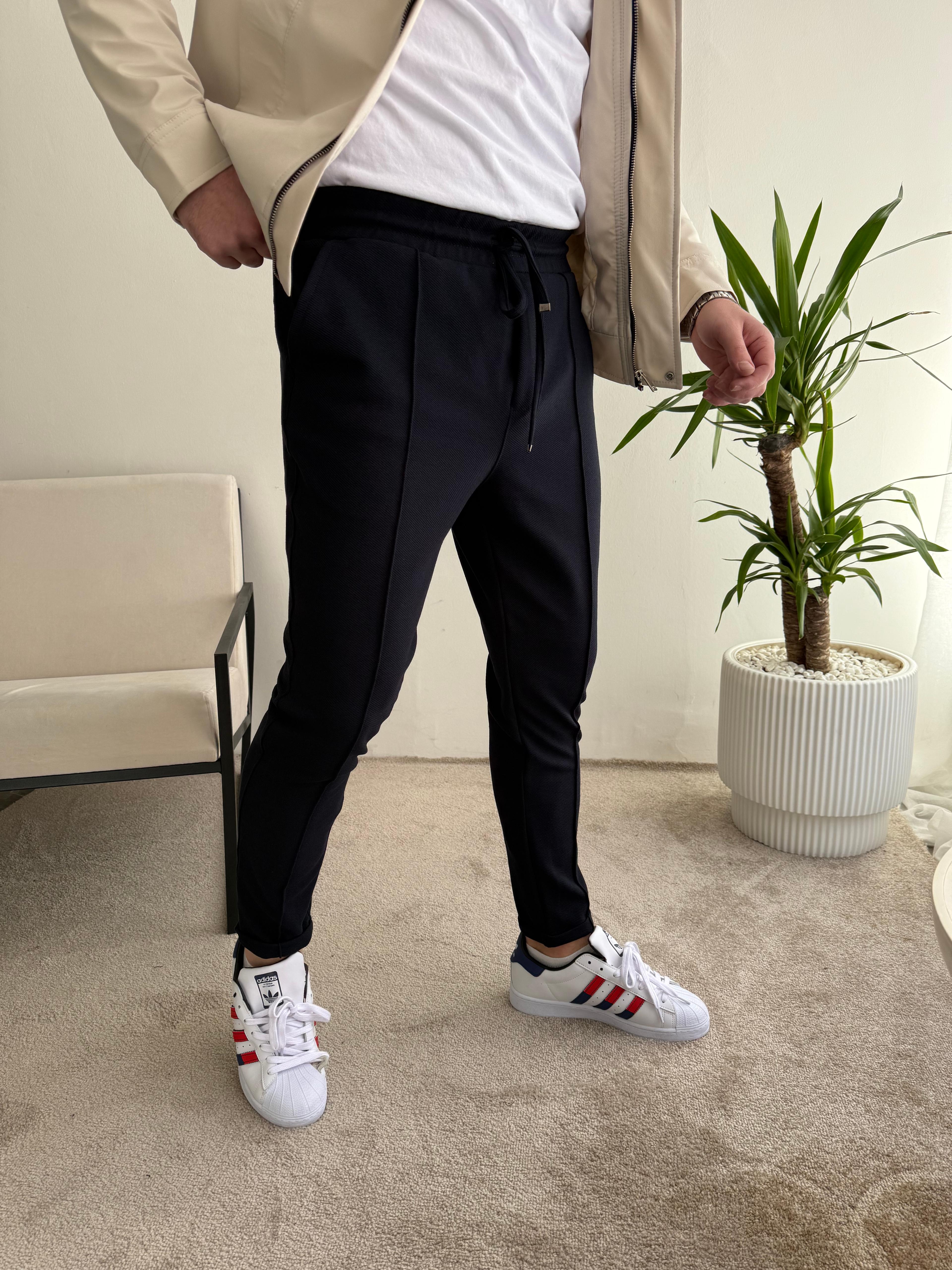Double Paça Jogger Pantolon Lacivert