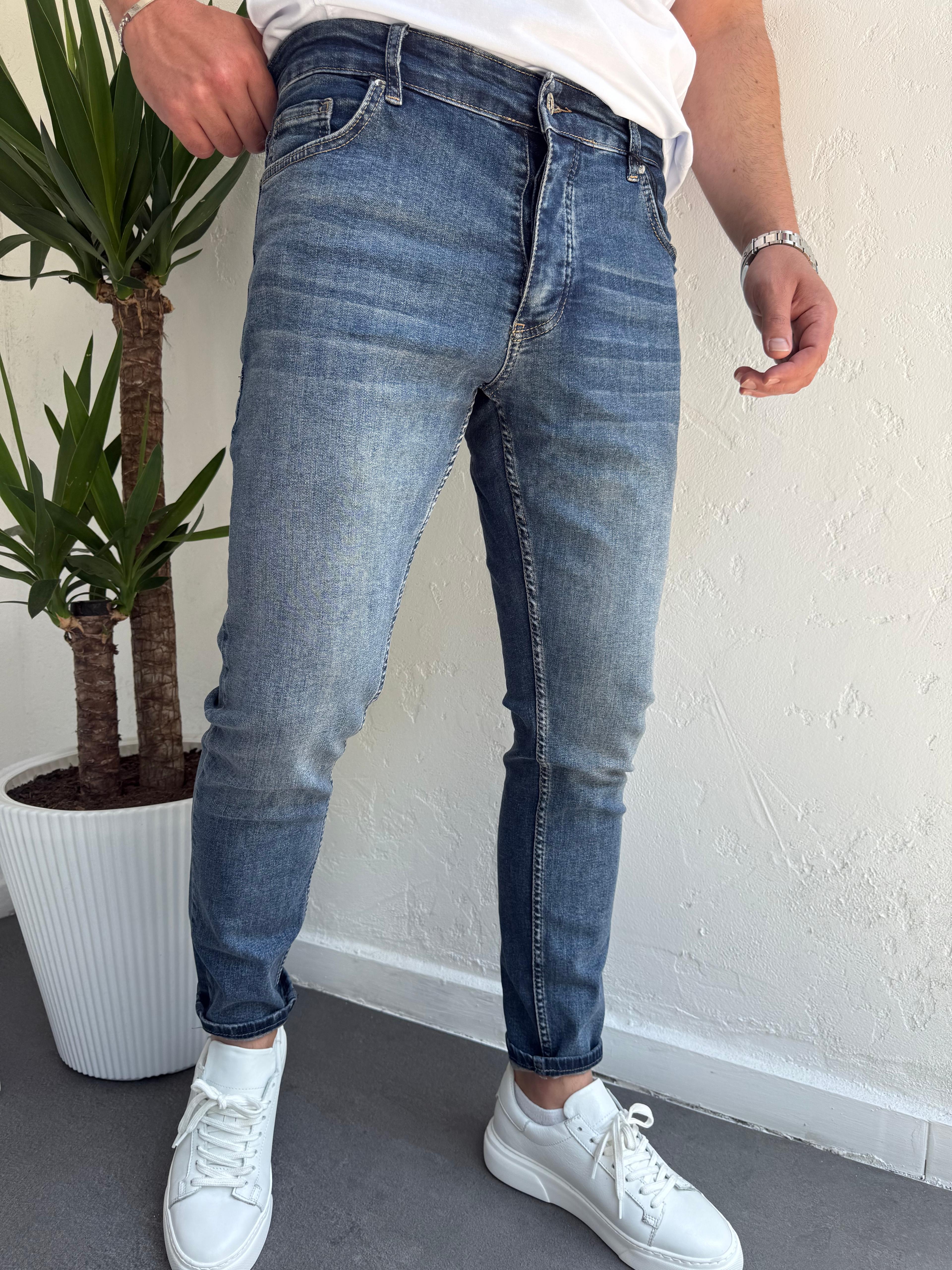 We11 Skinny Taşlama Ara Mavi